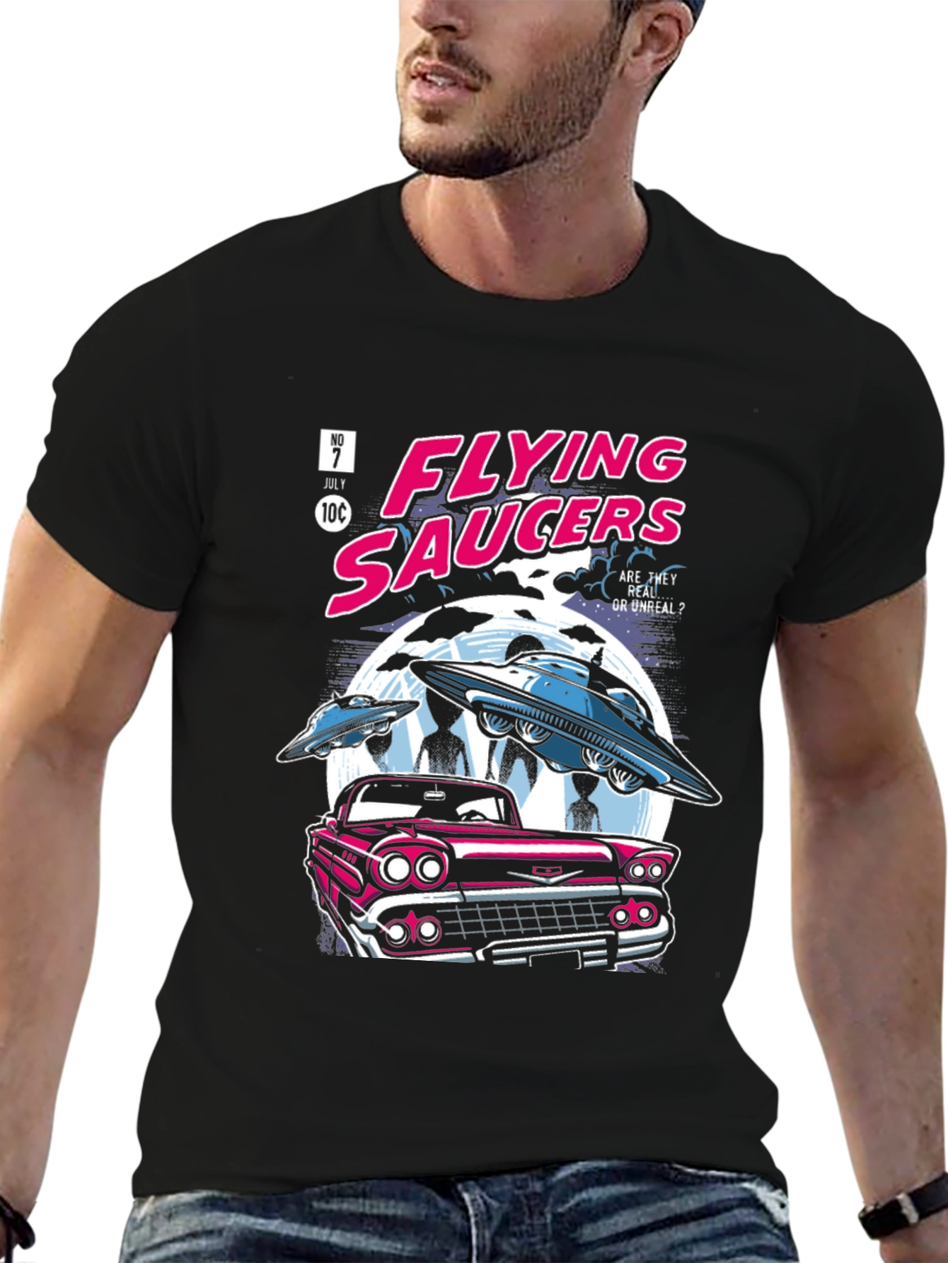Retro Flying Saucers Graphic T-Shirt