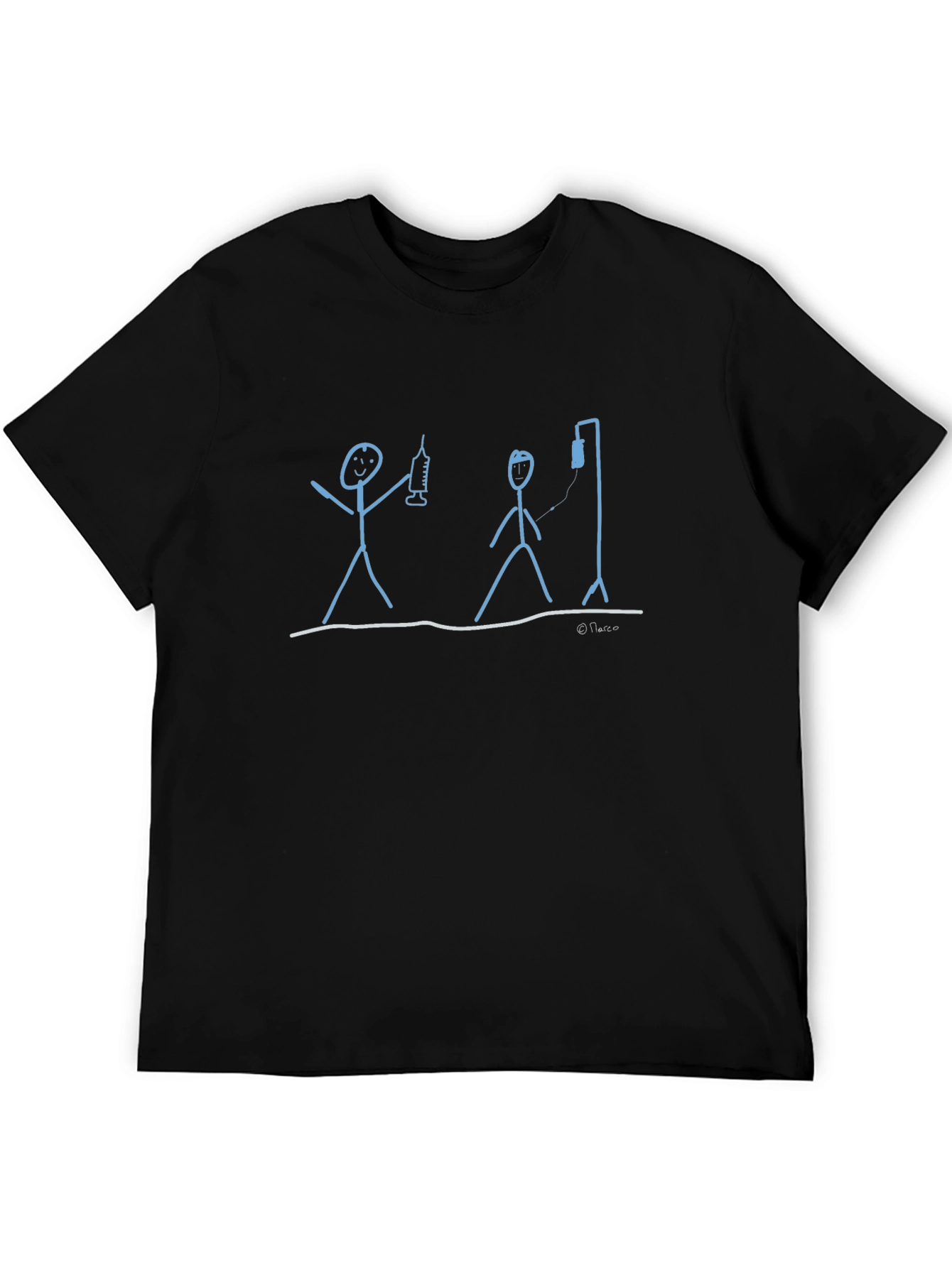 Humorous Medical Stick Figure Graphic Tee