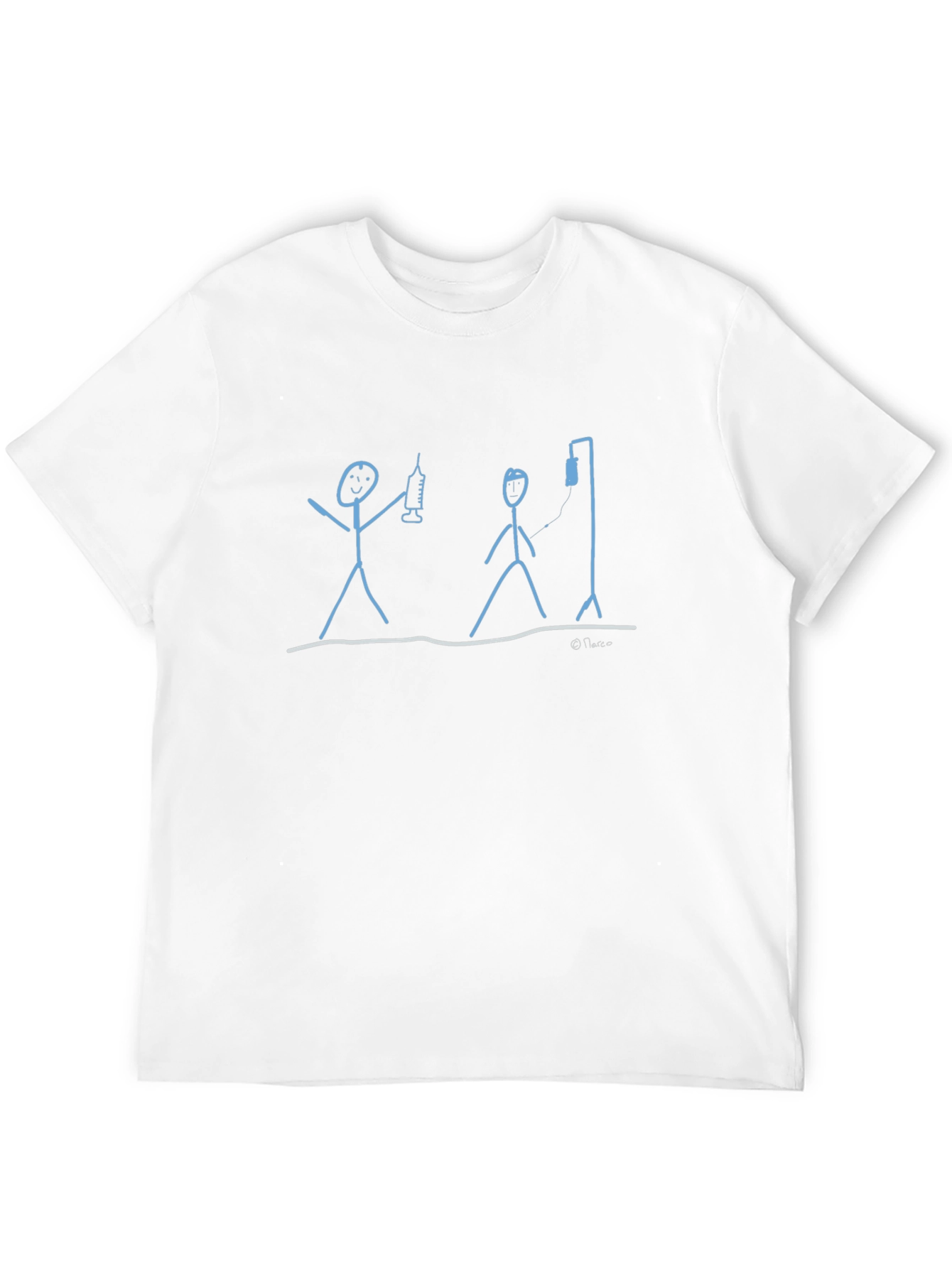Humorous Medical Stick Figure Graphic Tee