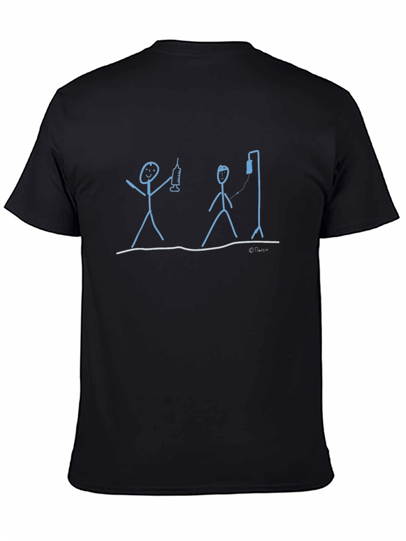 Humorous Medical Stick Figure Graphic Tee