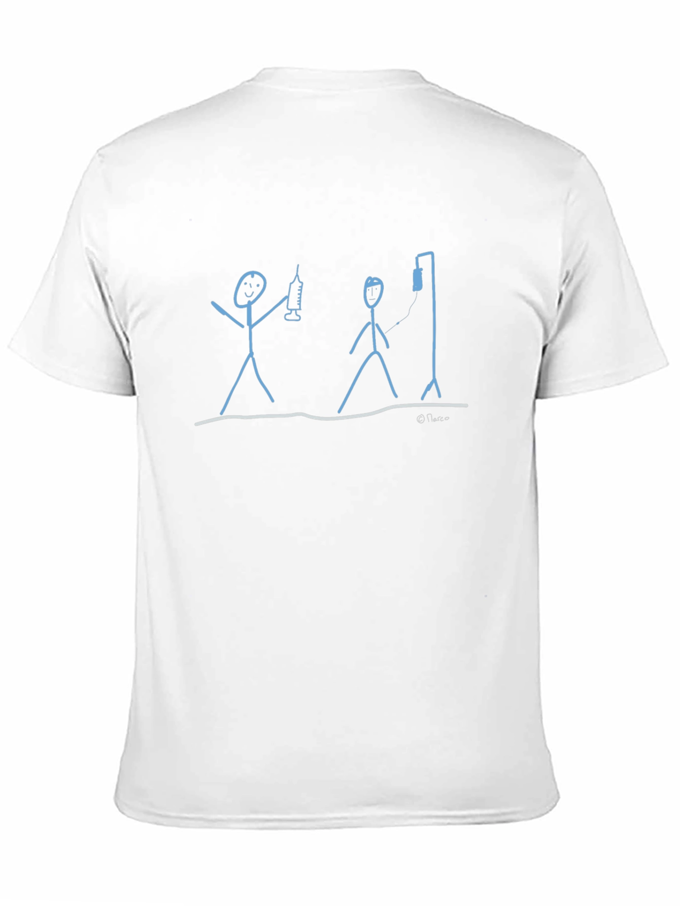 Humorous Medical Stick Figure Graphic Tee