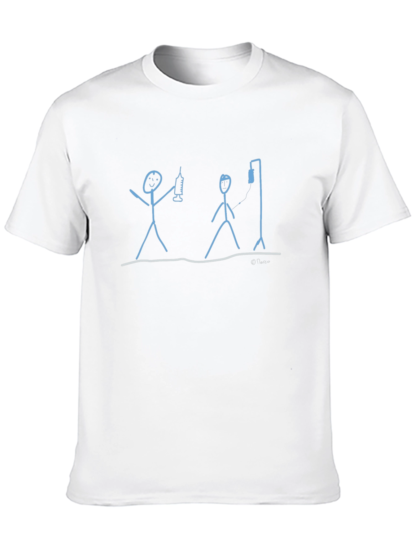 Humorous Medical Stick Figure Graphic Tee