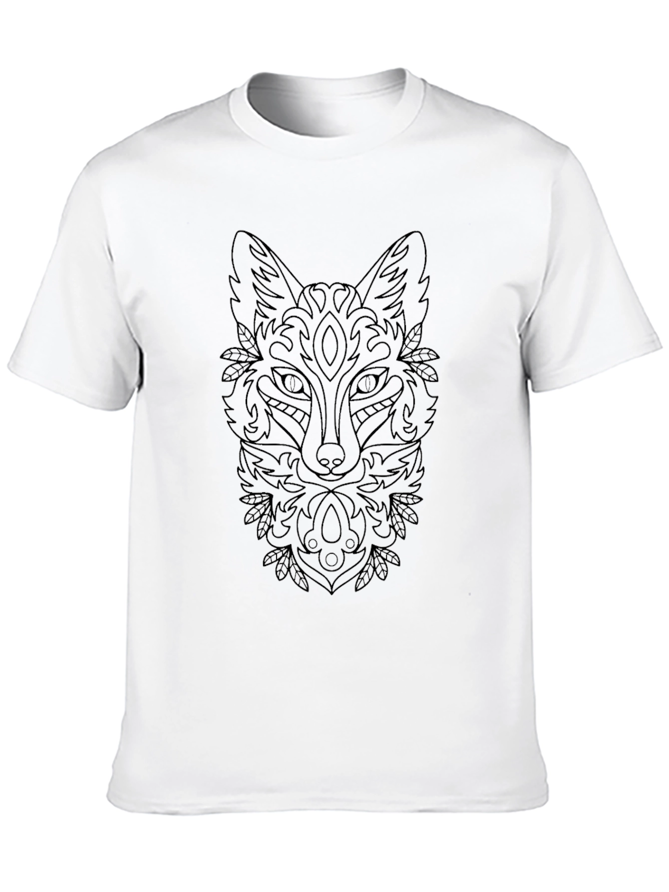Abstract Fox Graphic Black T-Shirt