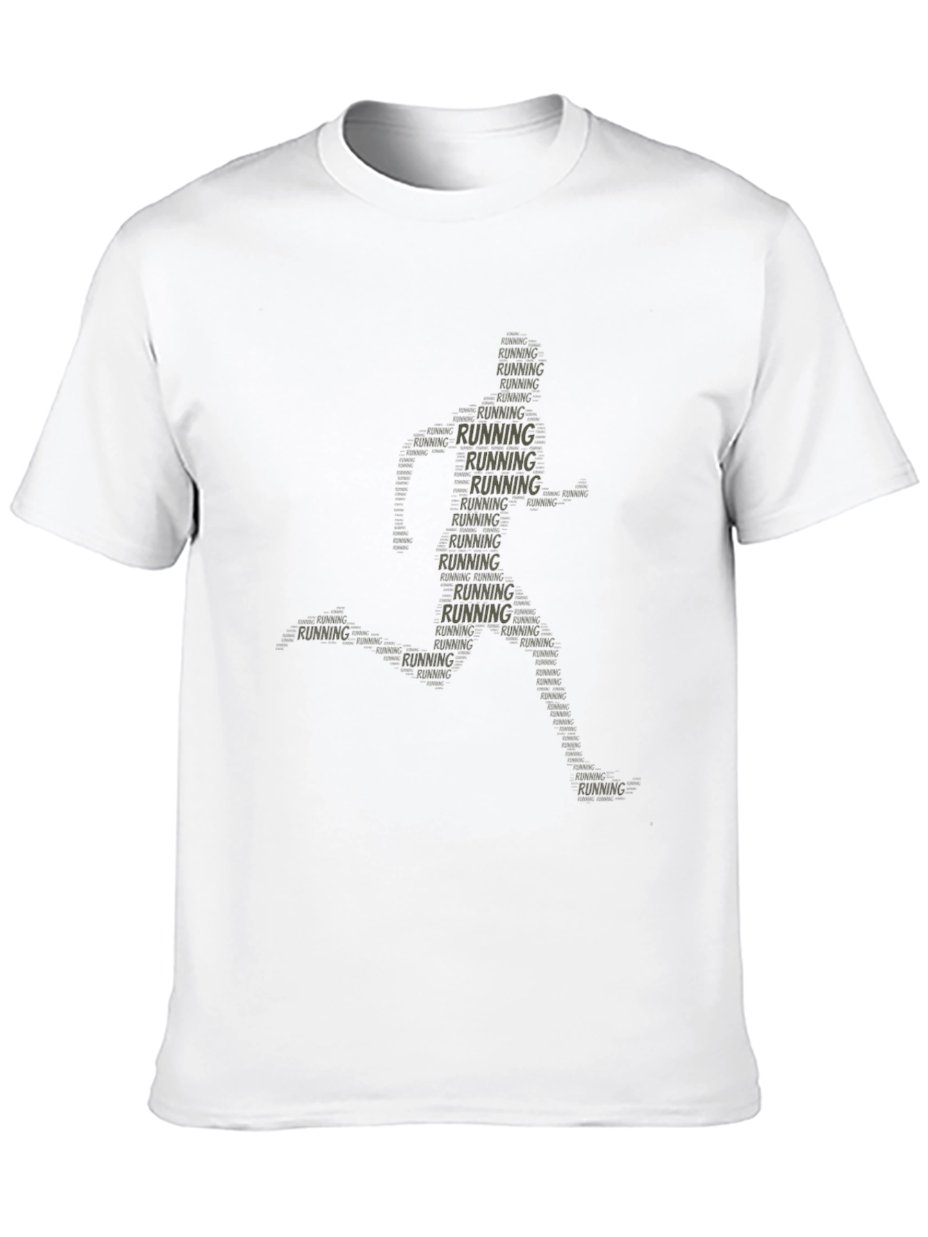 Running Word Art T-Shirt - Black