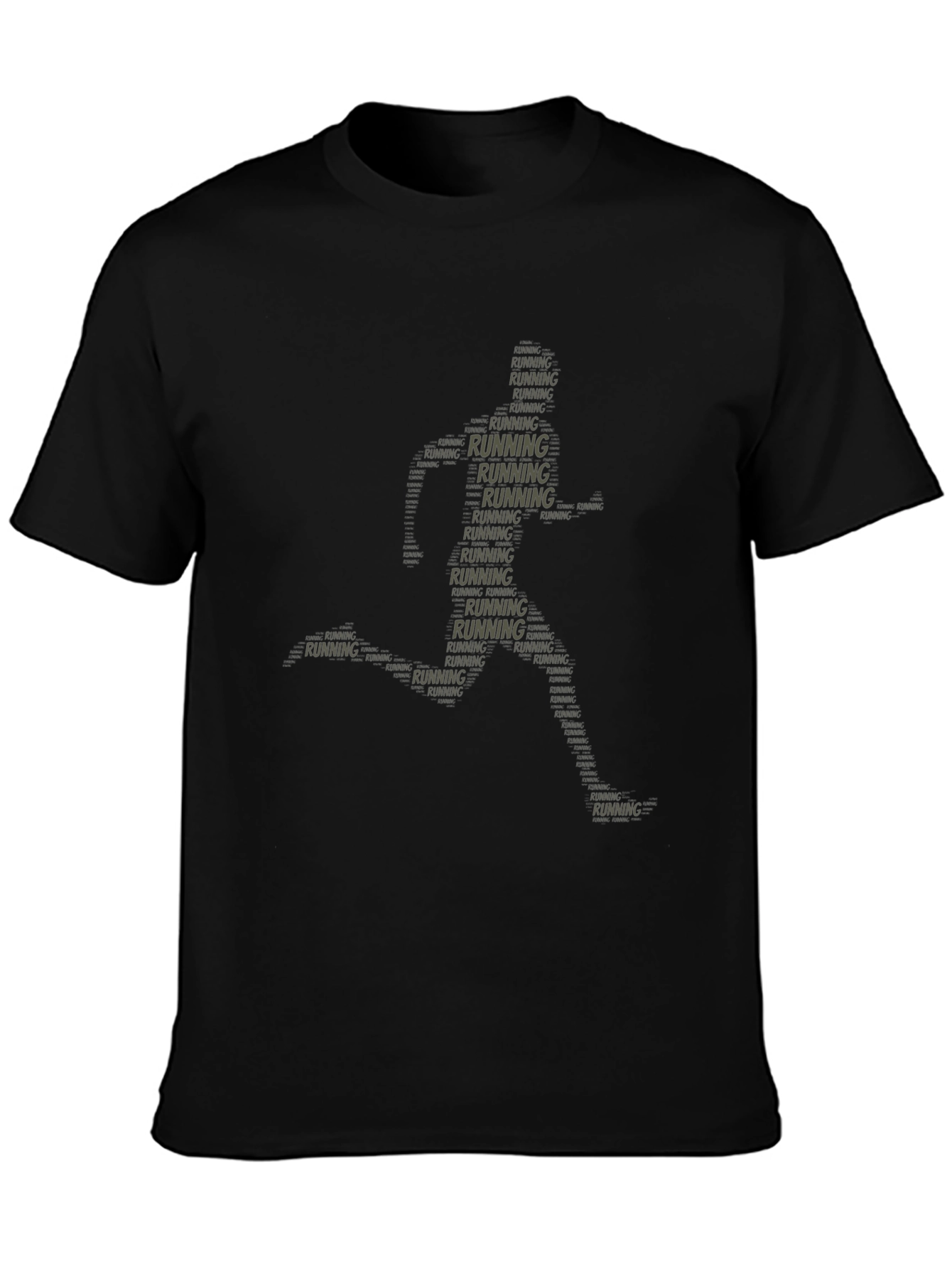 Running Word Art T-Shirt - Black