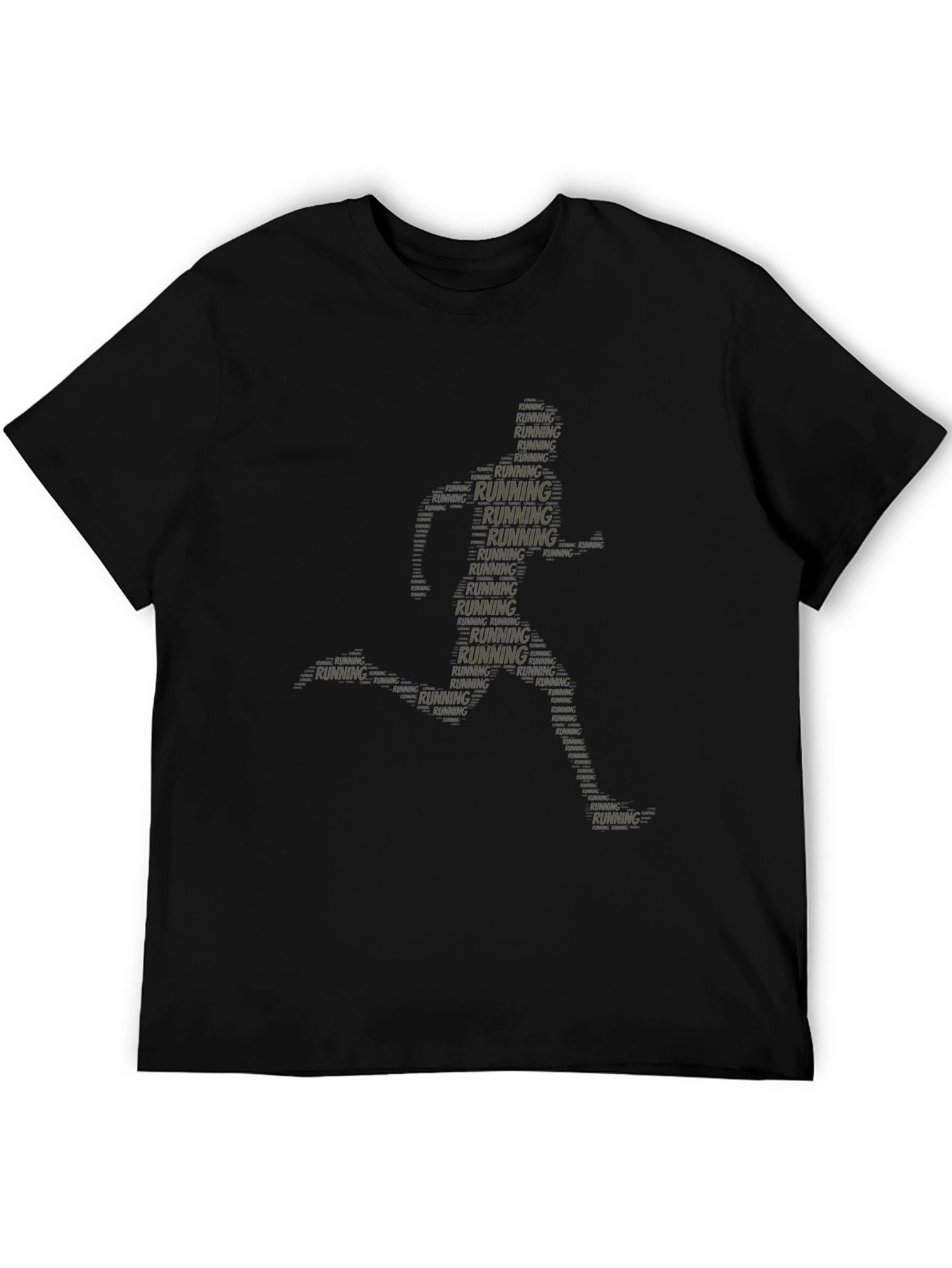 Running Word Art T-Shirt - Black