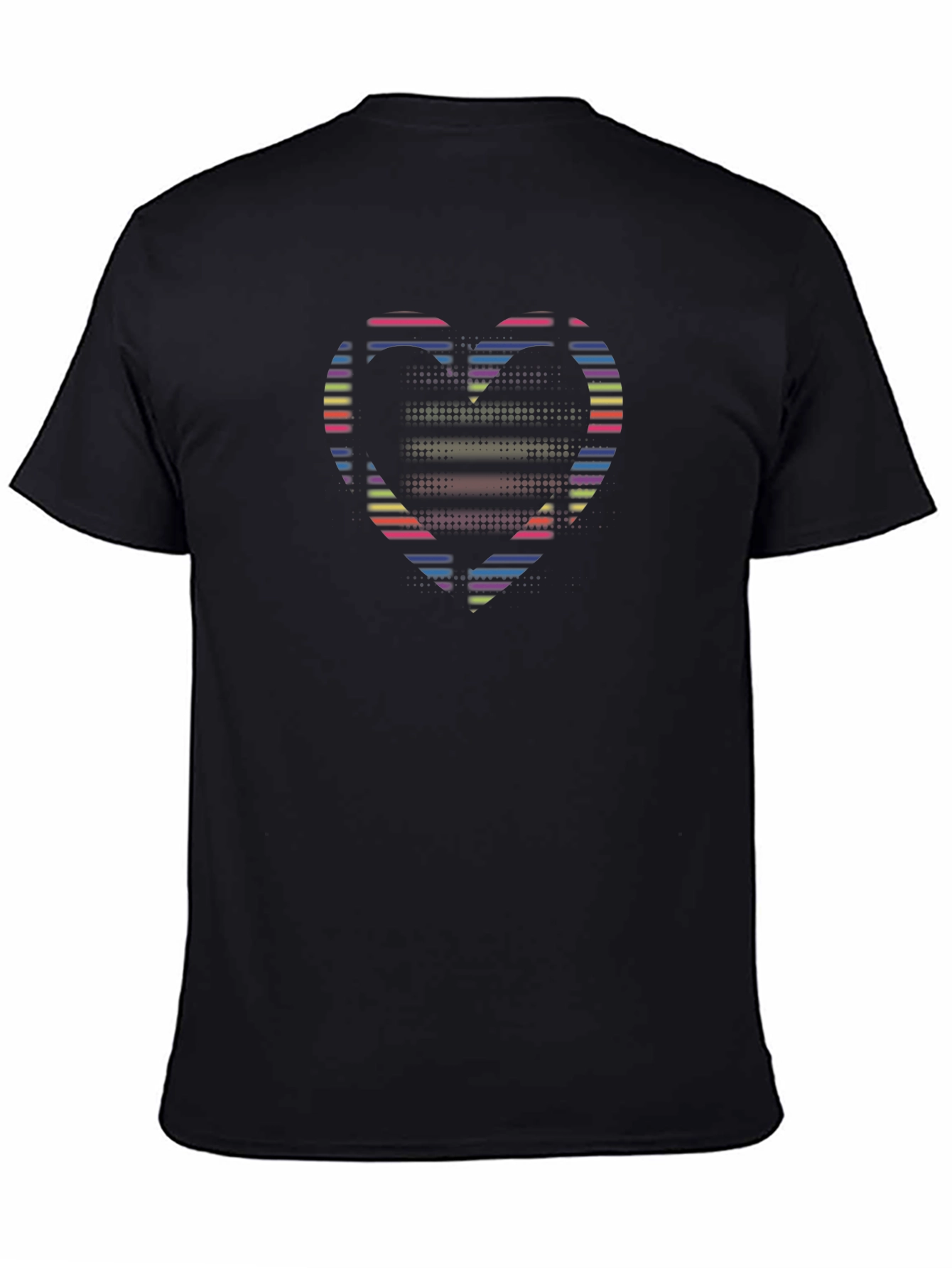 Retro Heart Graphic Black Tee
