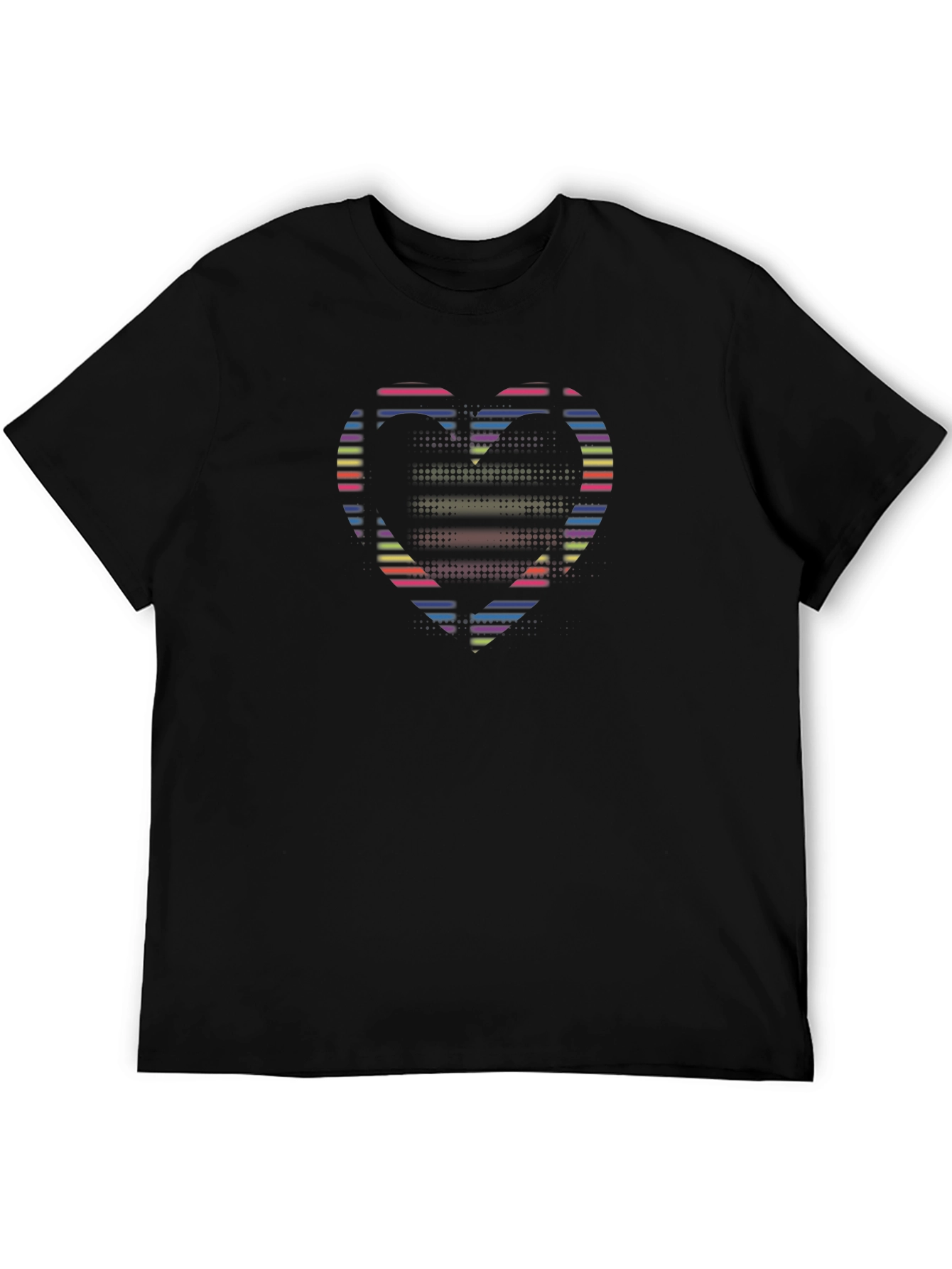 Retro Heart Graphic Black Tee