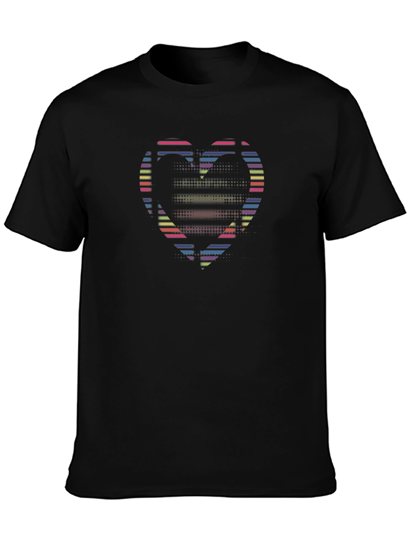 Retro Heart Graphic Black Tee