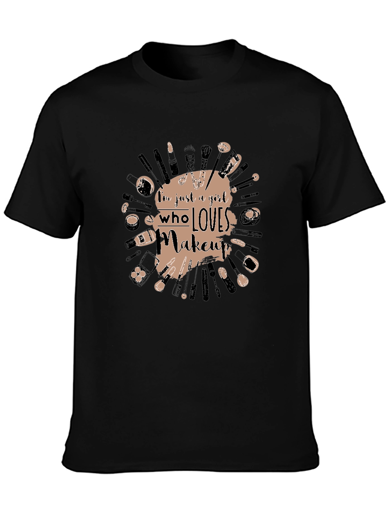 Makeup Lovers Graphic Tee - Black Cotton T-Shirt