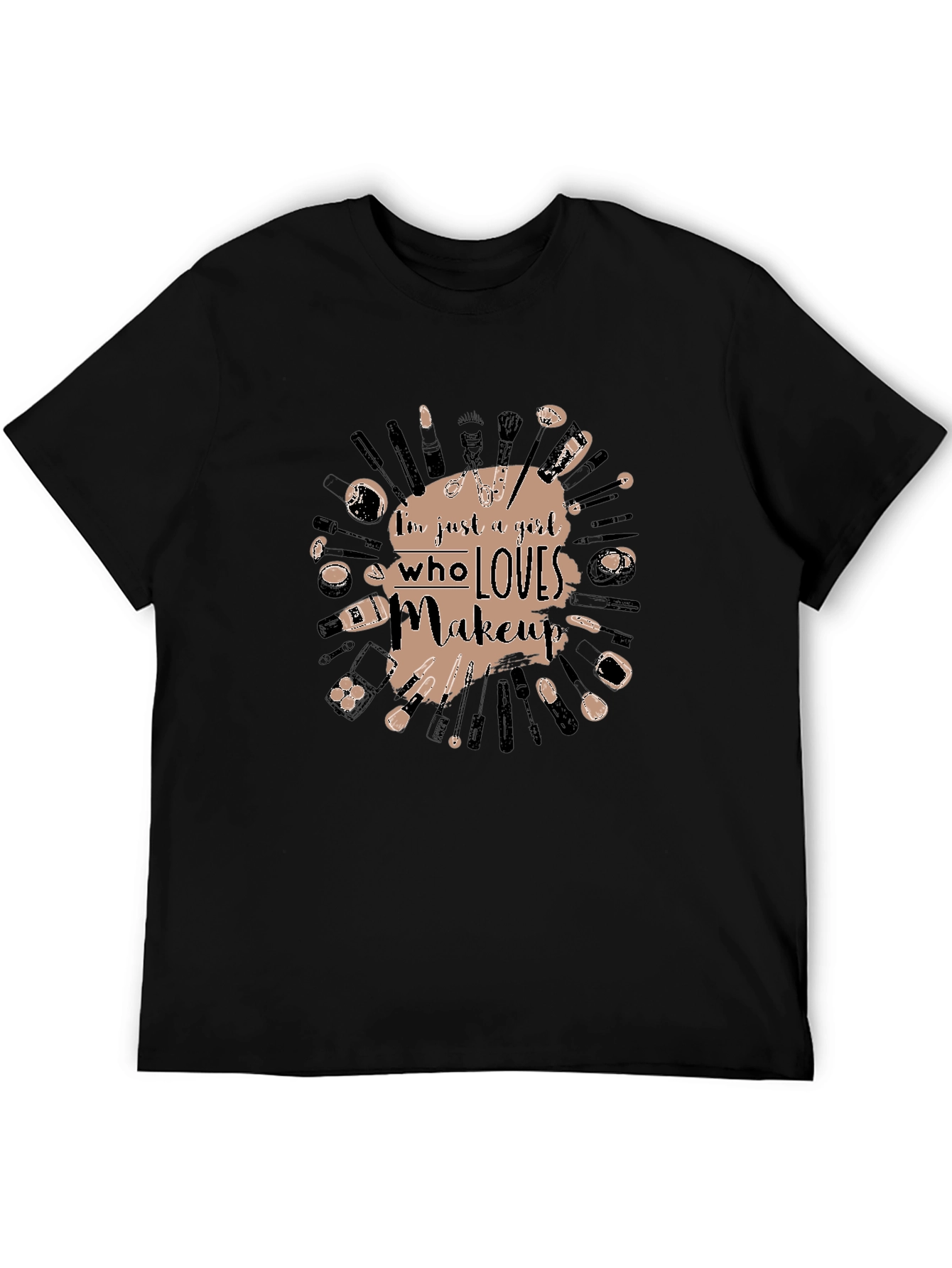 Makeup Lovers Graphic Tee - Black Cotton T-Shirt