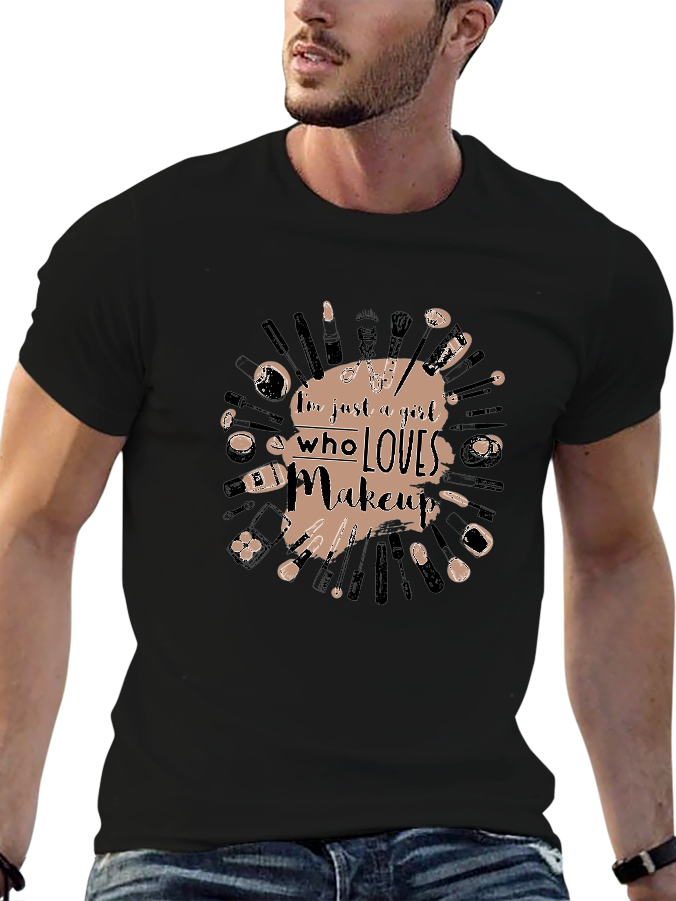 Makeup Lovers Graphic Tee - Black Cotton T-Shirt