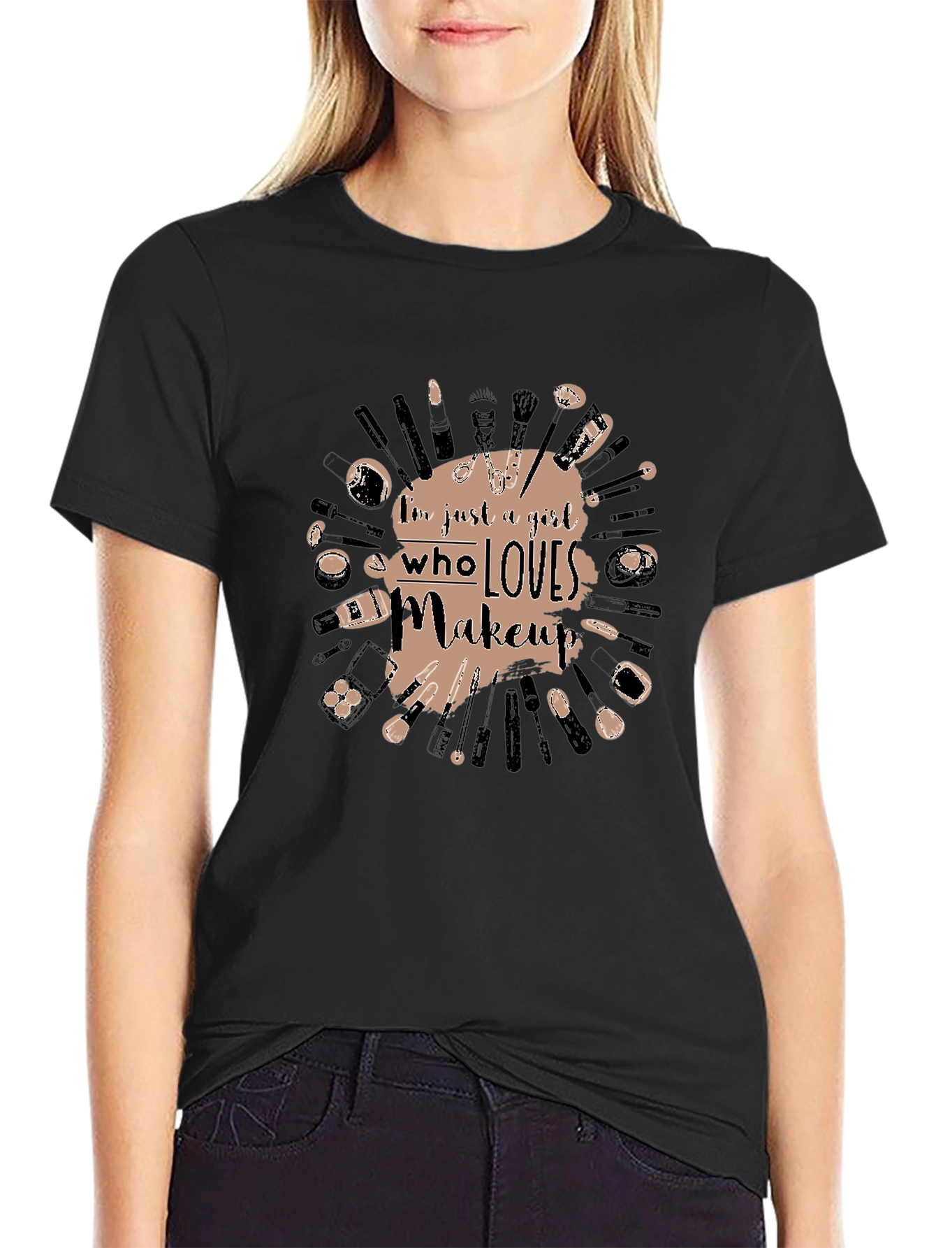 Makeup Lovers Graphic Tee - Black Cotton T-Shirt