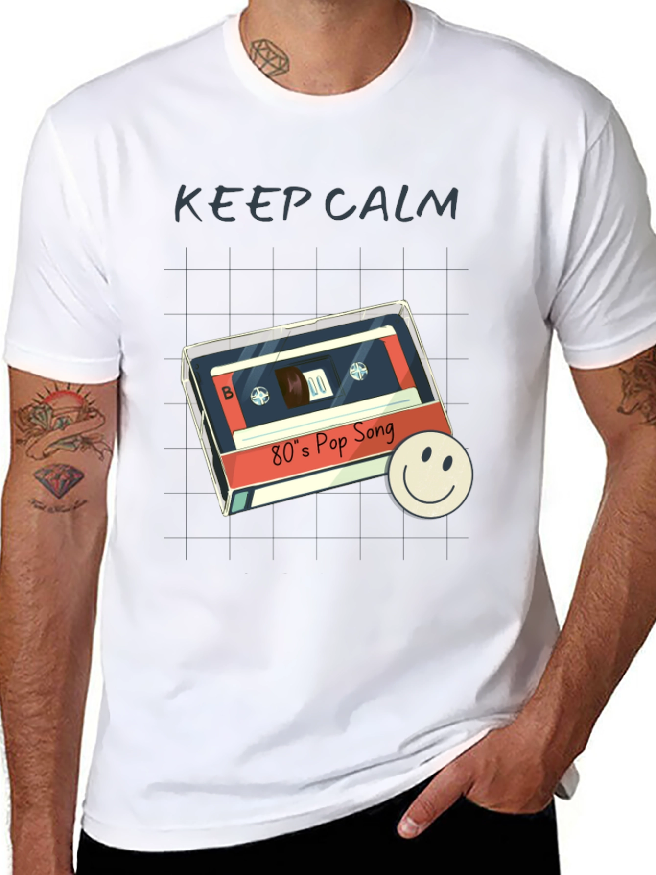 Retro 80s Pop Song T-Shirt - Keep Calm Style