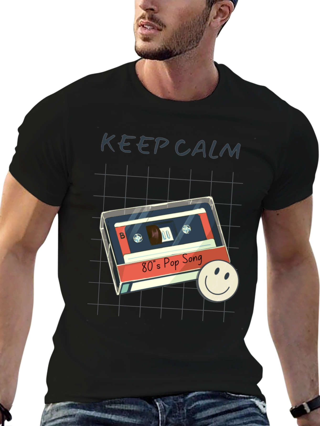 Retro 80s Pop Song T-Shirt - Keep Calm Style