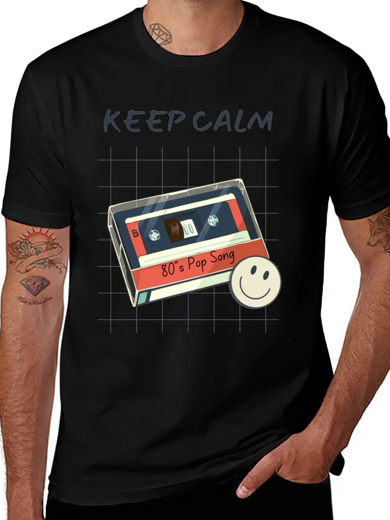 Retro 80s Pop Song T-Shirt - Keep Calm Style