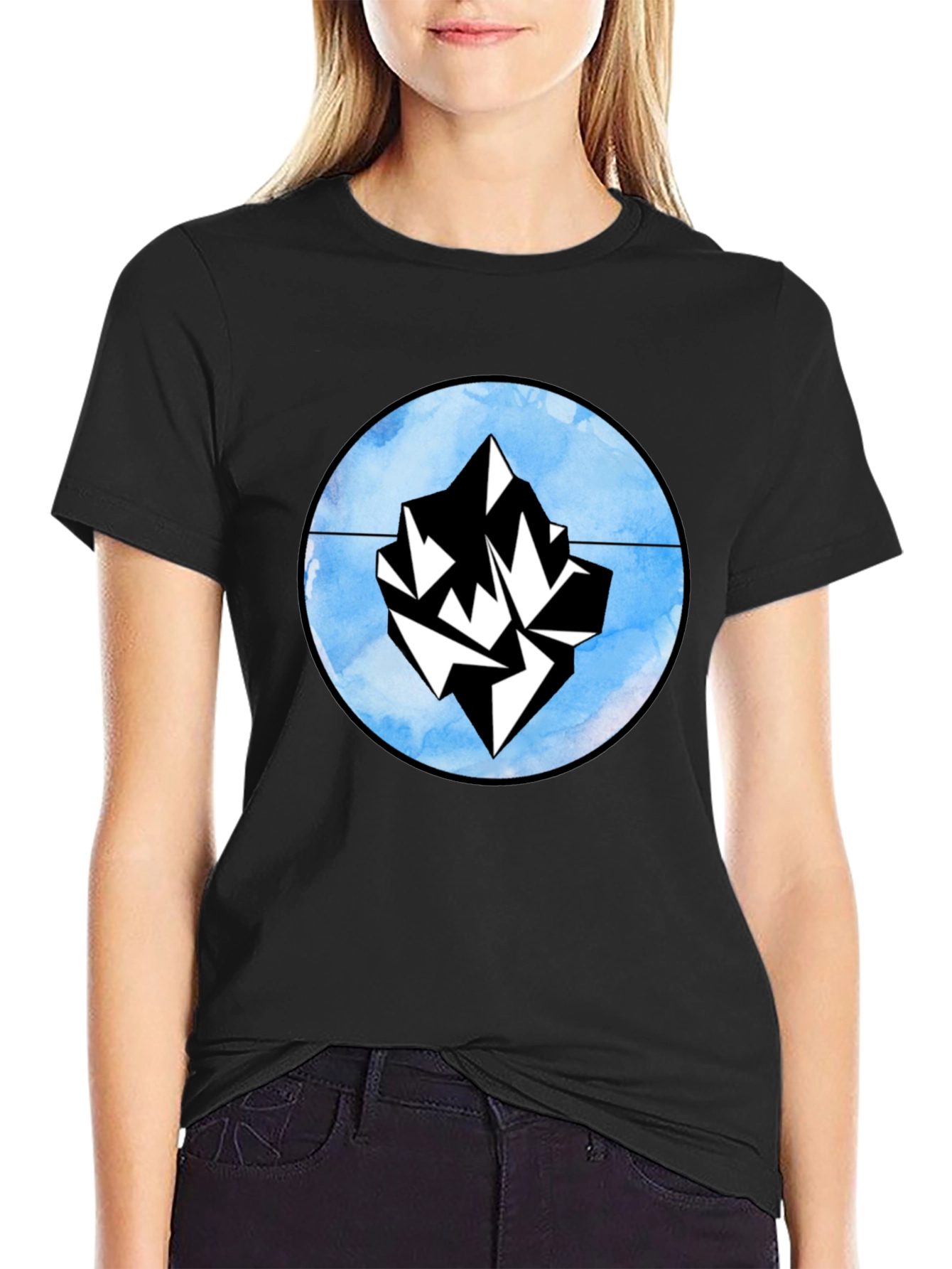 Iceberg Graphic Black T-Shirt - Stylish Casual Wear