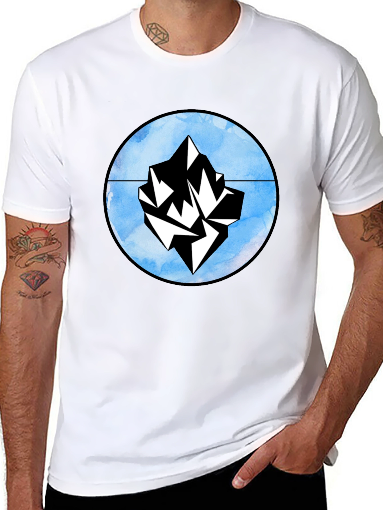 Iceberg Graphic Black T-Shirt - Stylish Casual Wear
