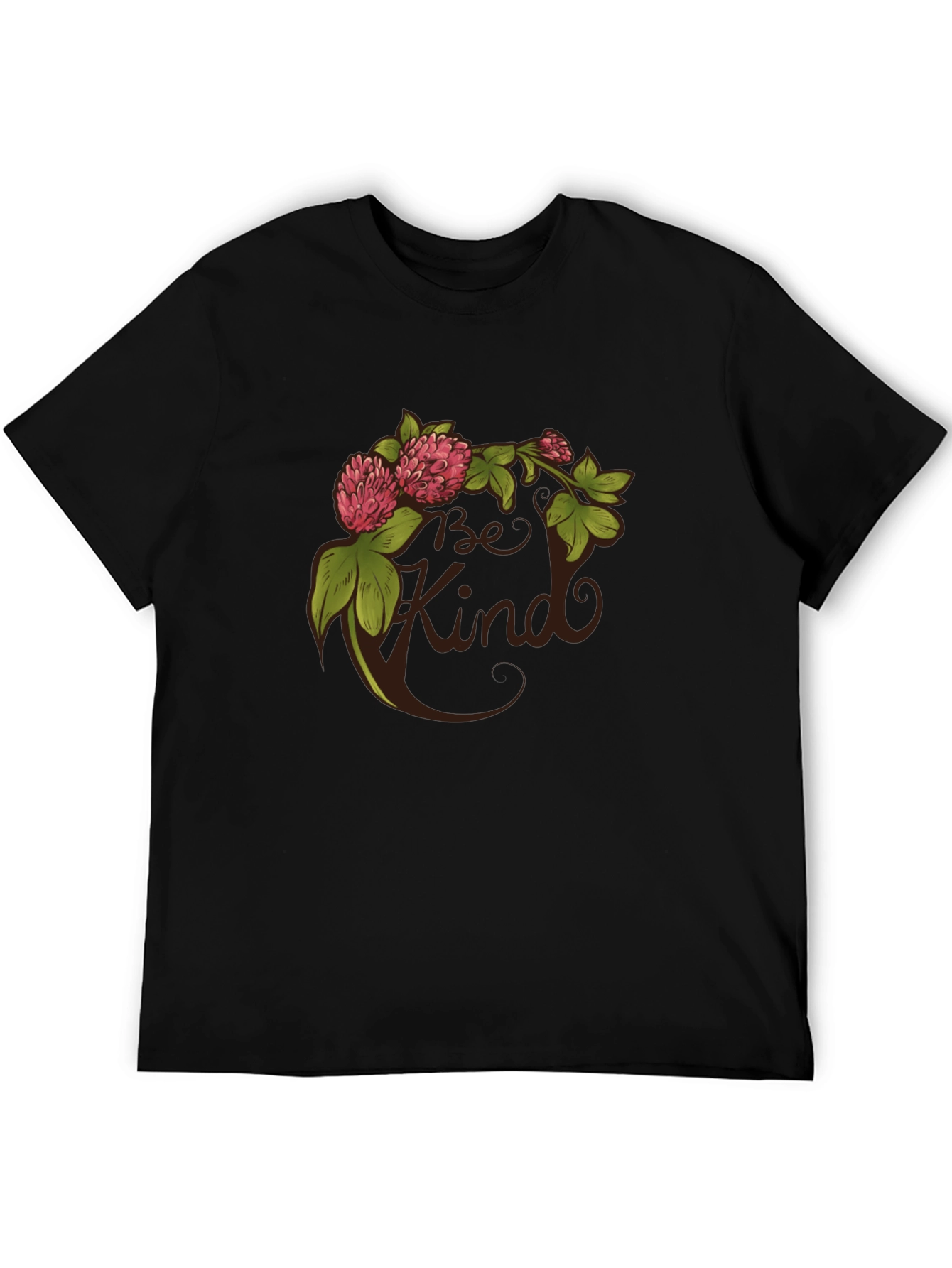 Be Kind Clover Graphic Tee - Black Casual T-Shirt
