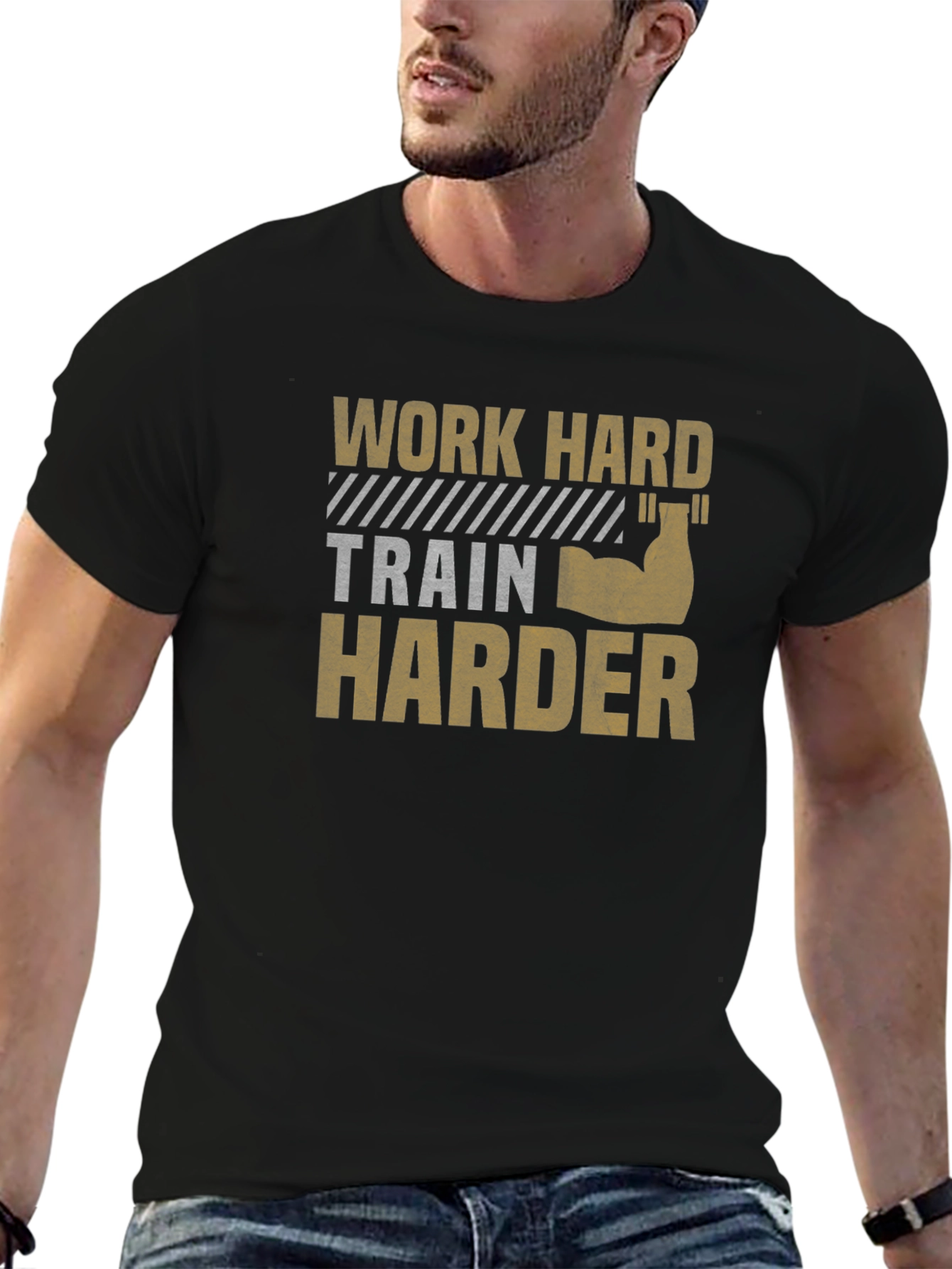 Work Hard Train Harder Black T-Shirt