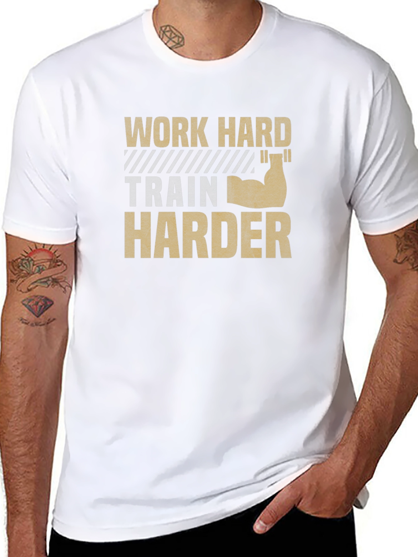 Work Hard Train Harder Black T-Shirt