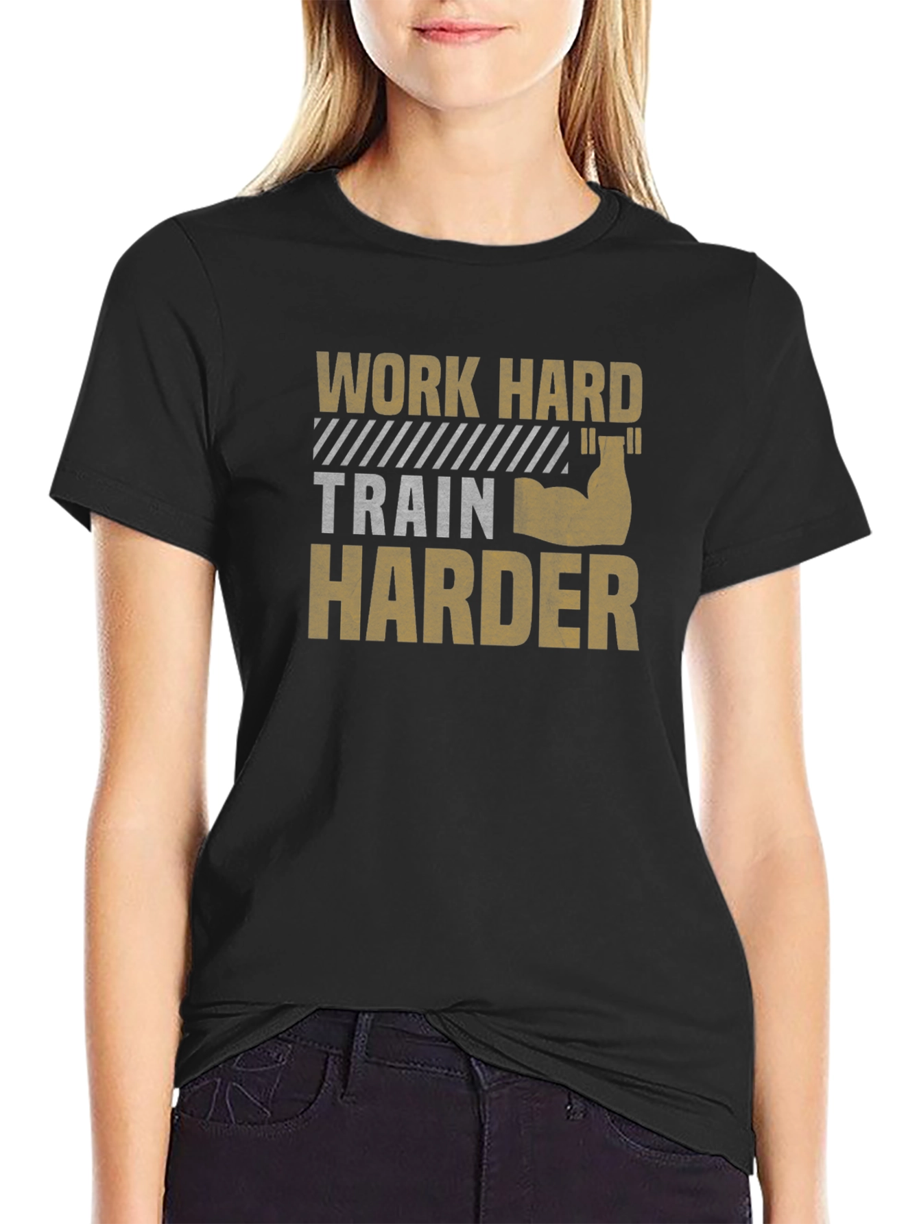 Work Hard Train Harder Black T-Shirt