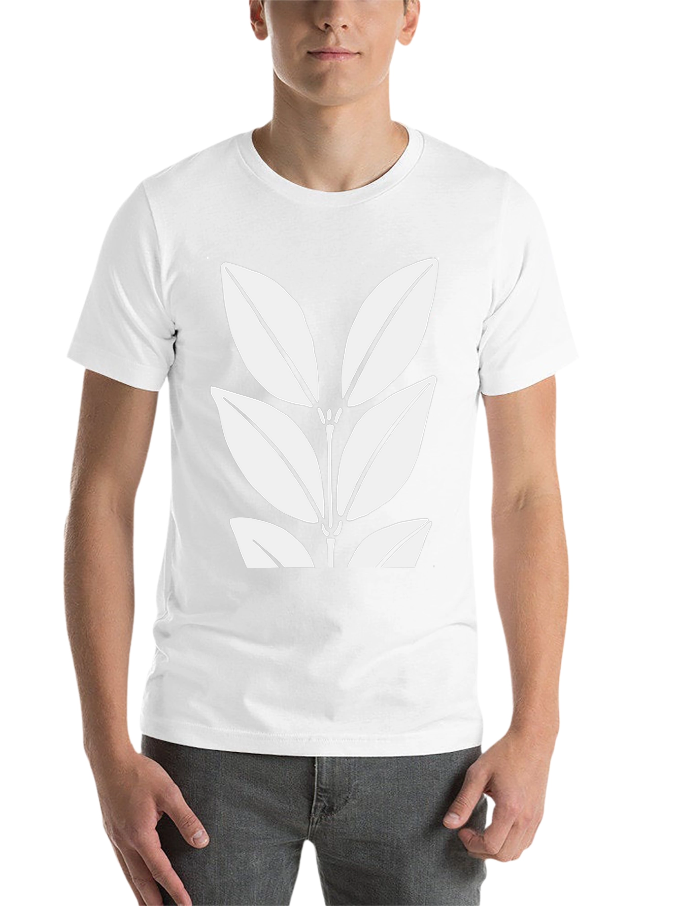 Leaf Print Black T-Shirt