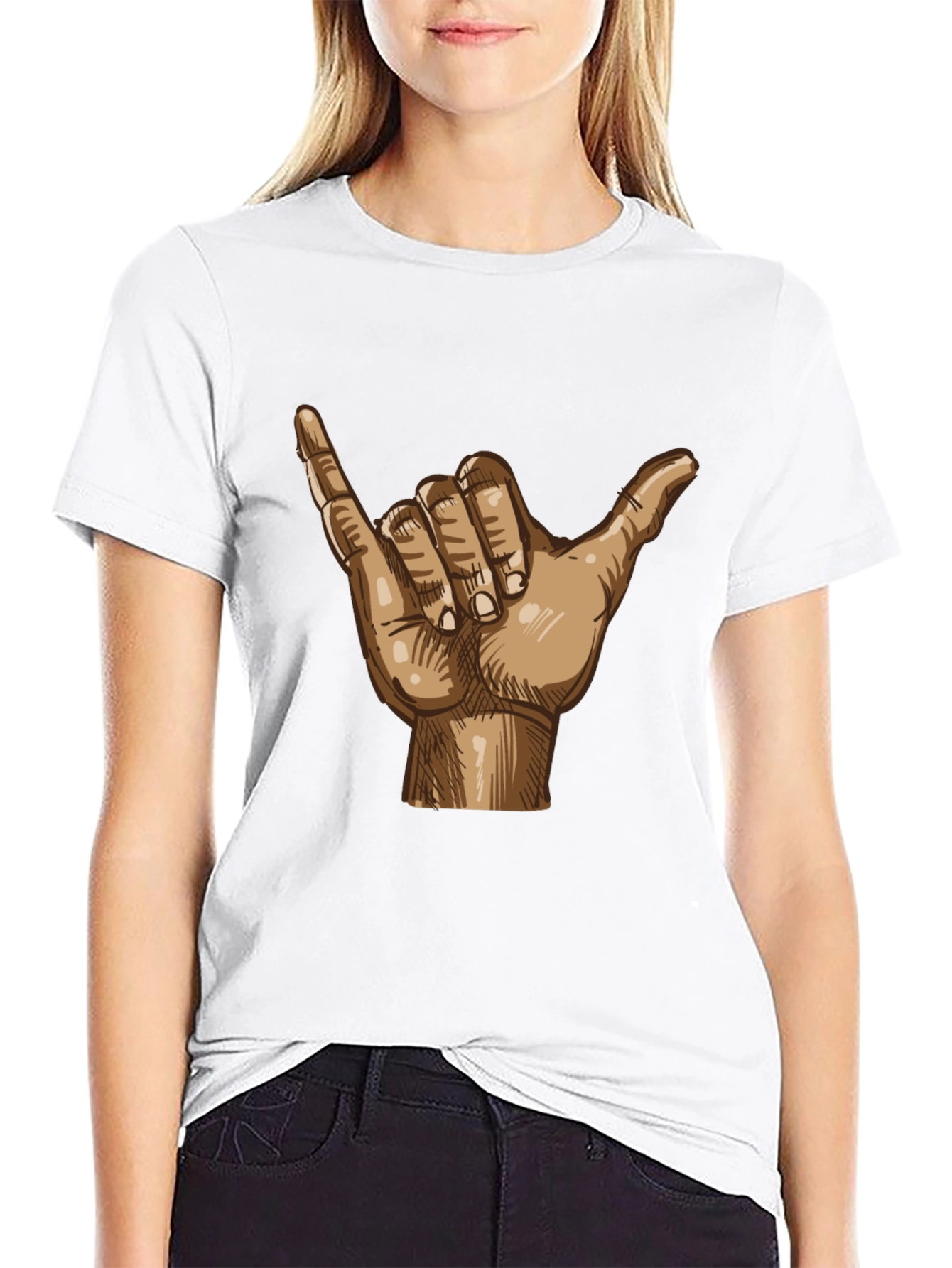 Hang Loose Shaka Hand Graphic Tee - Relaxed Fit