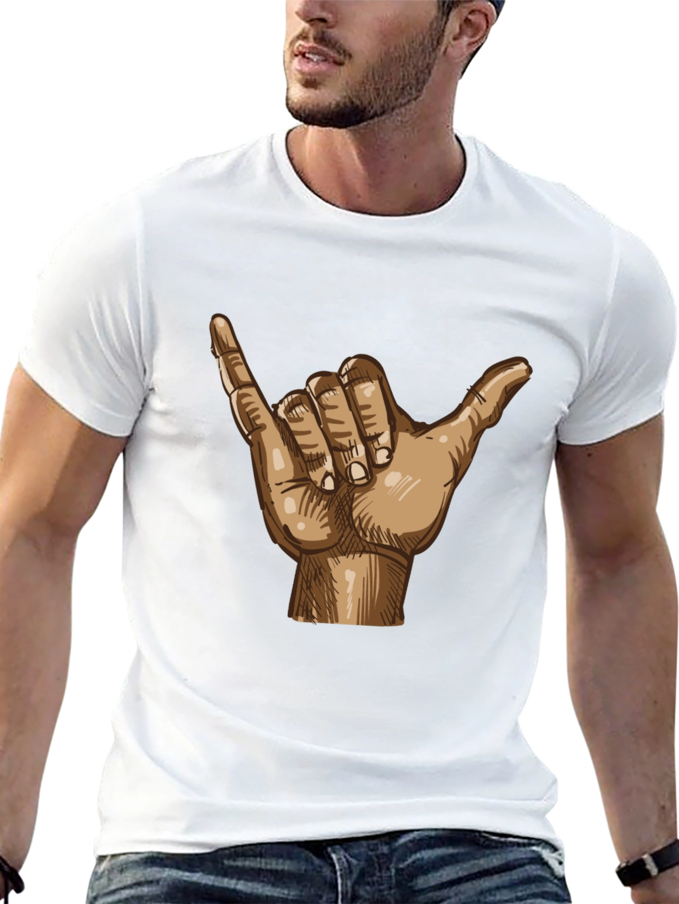 Hang Loose Shaka Hand Graphic Tee - Relaxed Fit