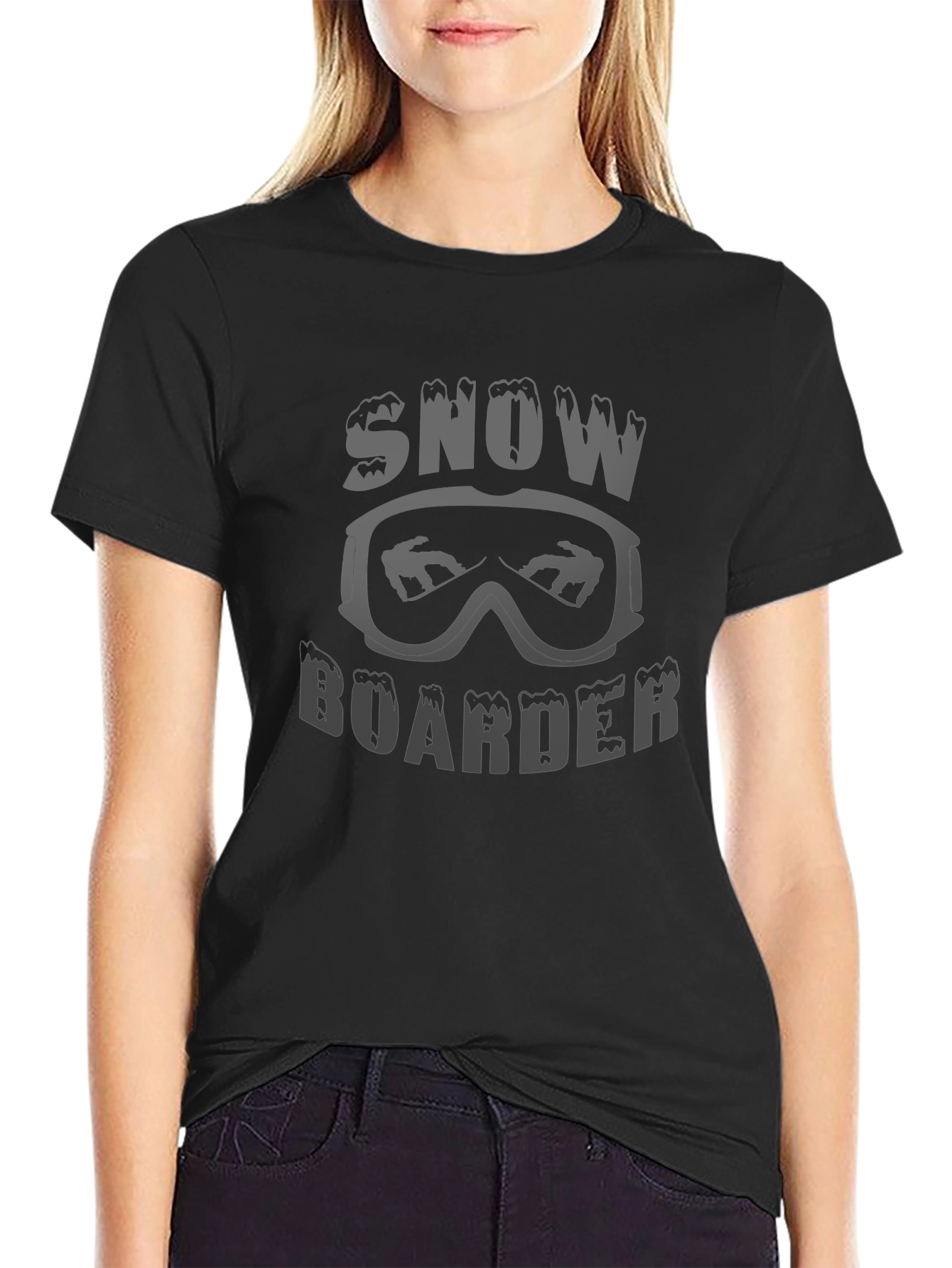 Snowboarder Graphic Tee - Black Short Sleeve Shirt