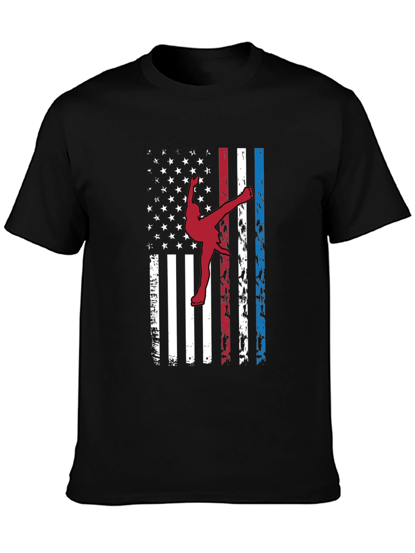 American Flag Karate T-Shirt Patriotic Martial Arts Tee