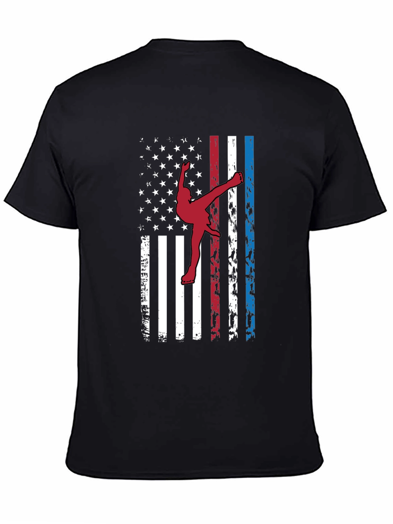 American Flag Karate T-Shirt Patriotic Martial Arts Tee