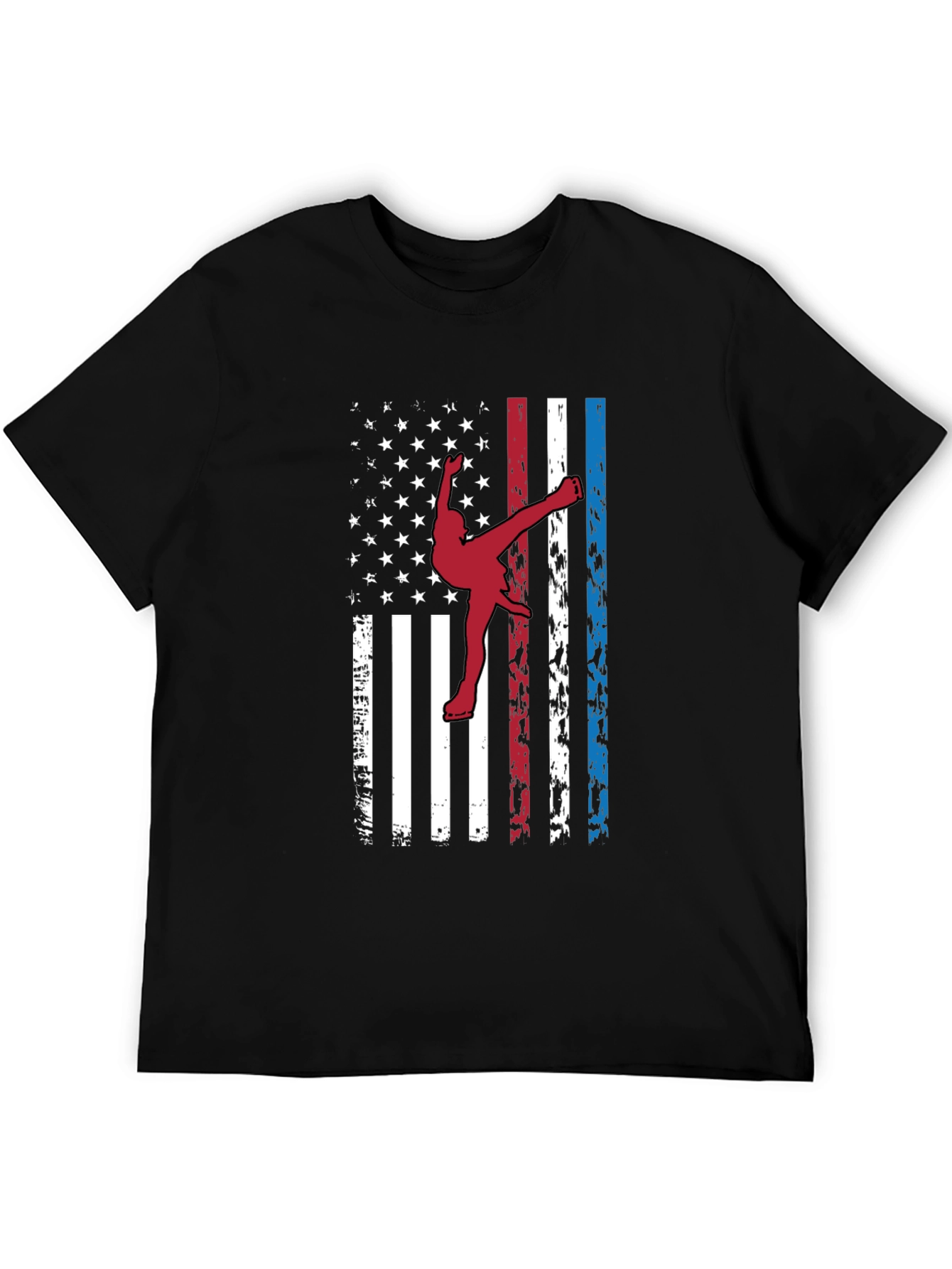 American Flag Karate T-Shirt Patriotic Martial Arts Tee