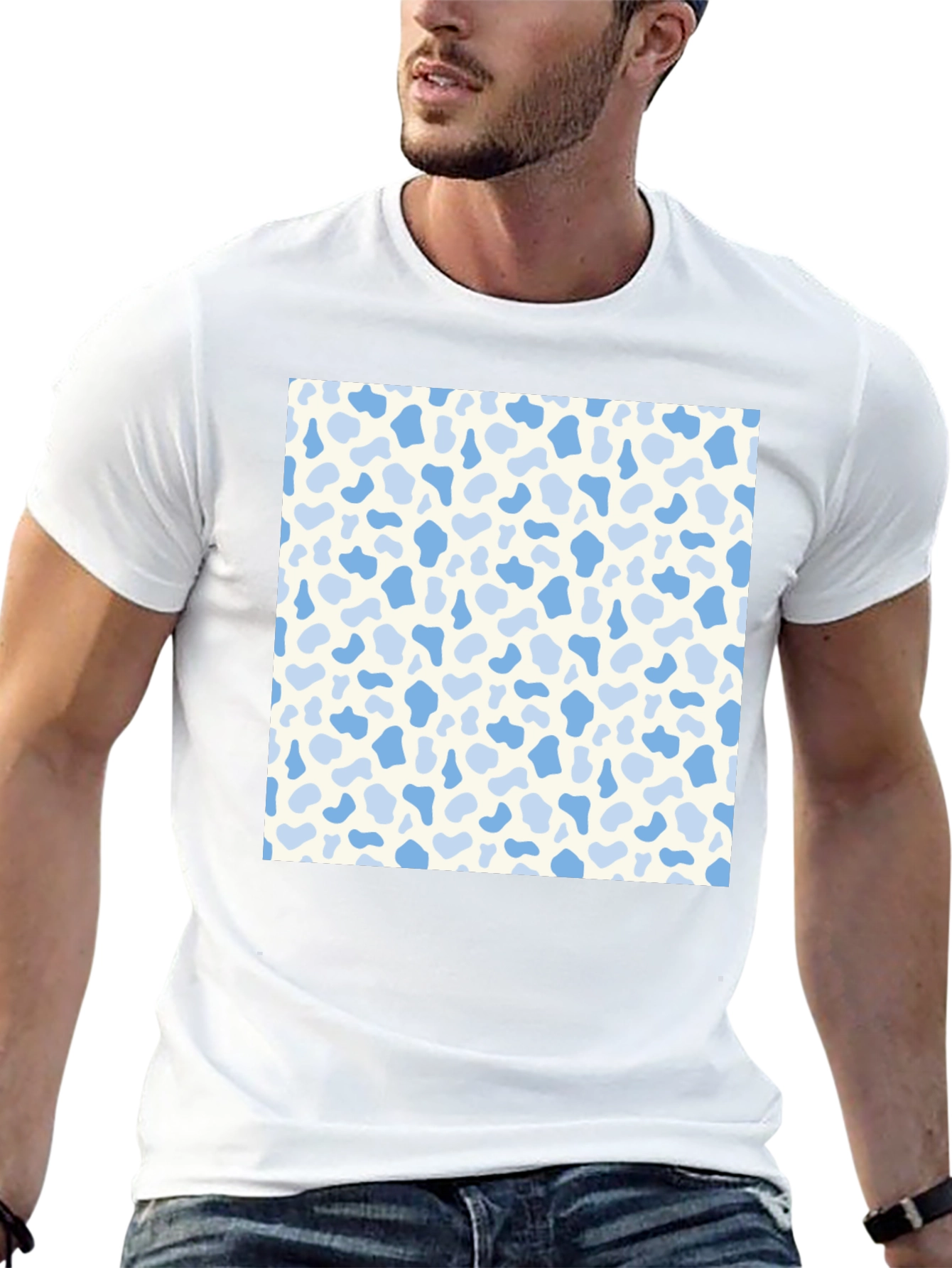 Patterned Graphic Tee - Casual Black T-Shirt
