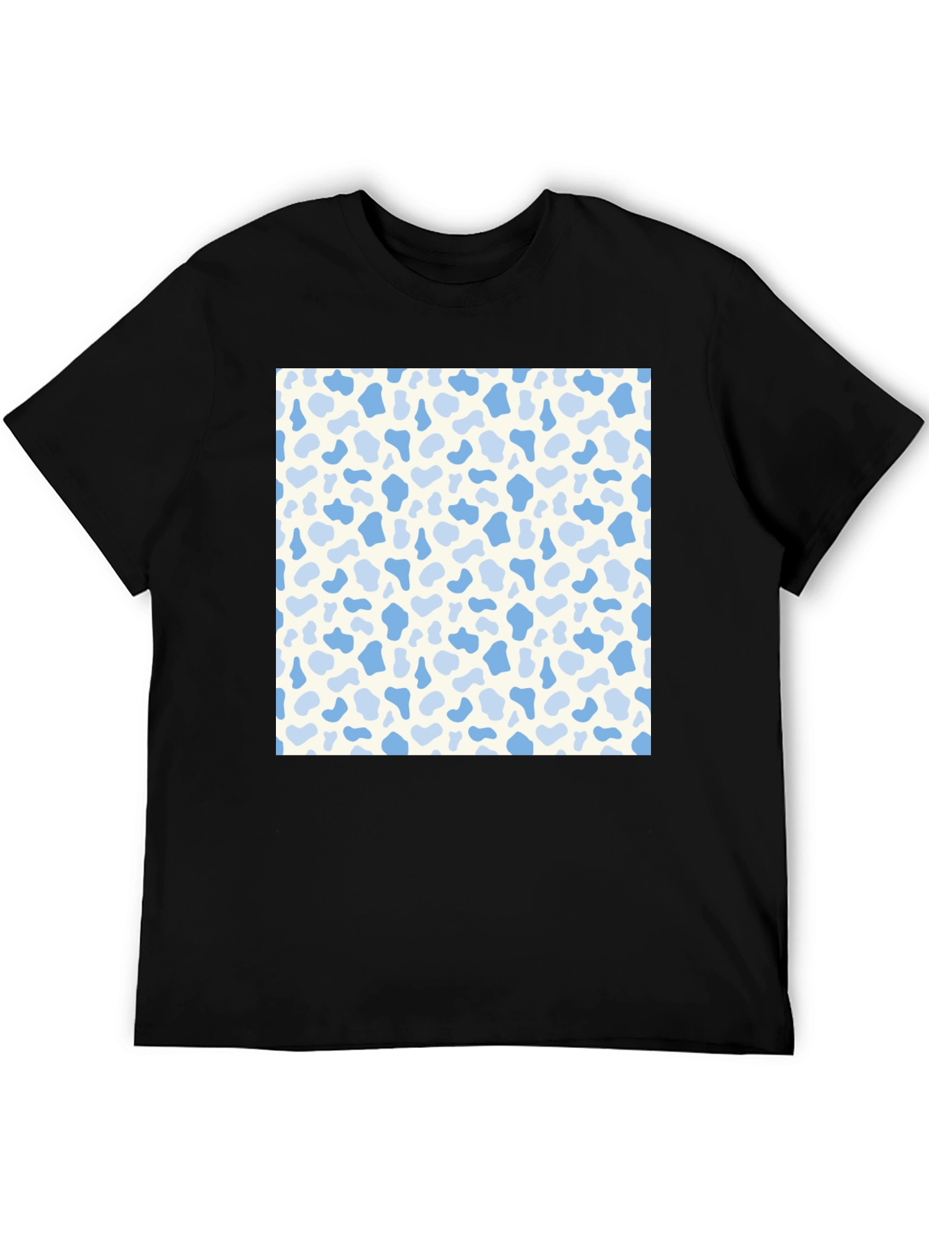 Patterned Graphic Tee - Casual Black T-Shirt