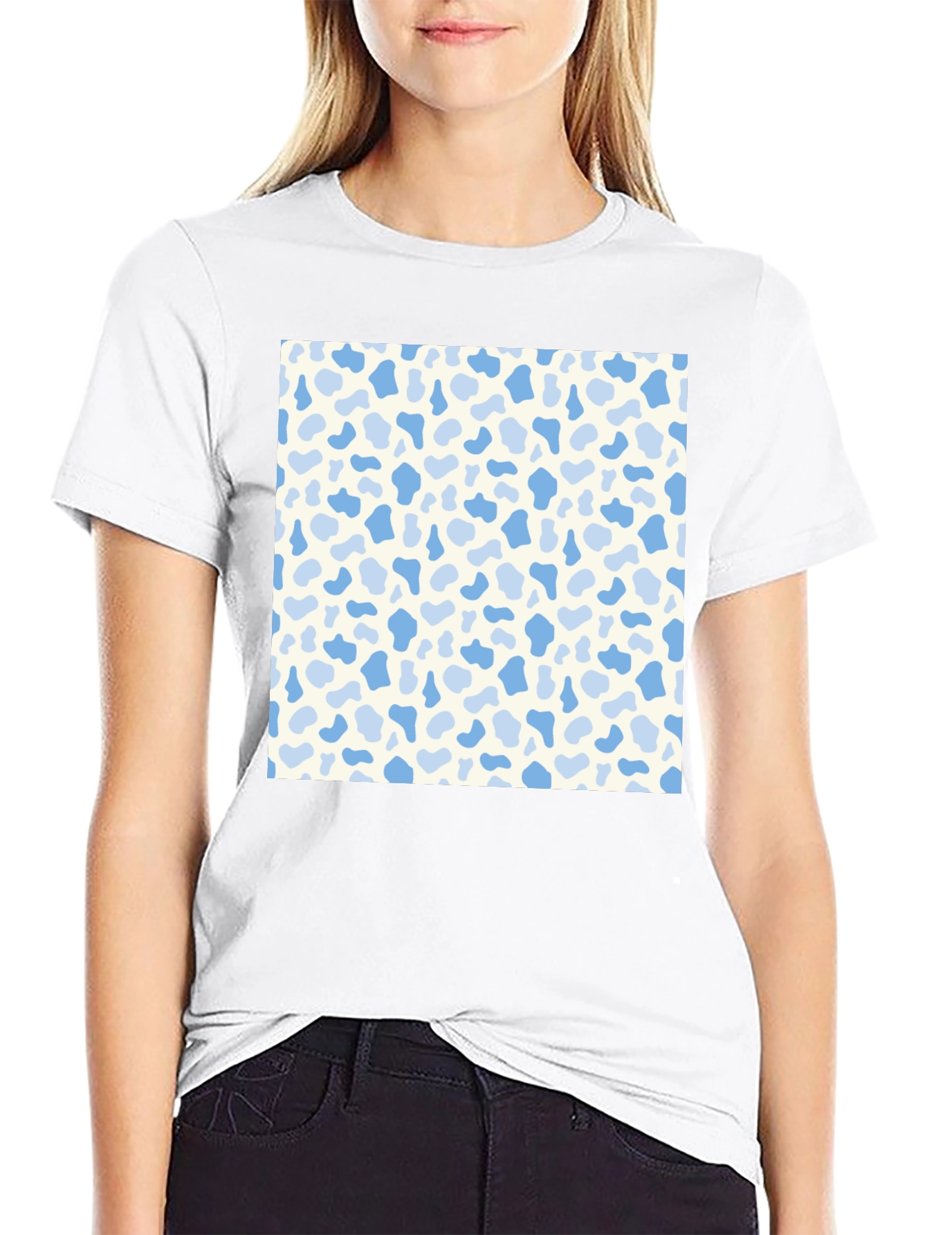 Patterned Graphic Tee - Casual Black T-Shirt