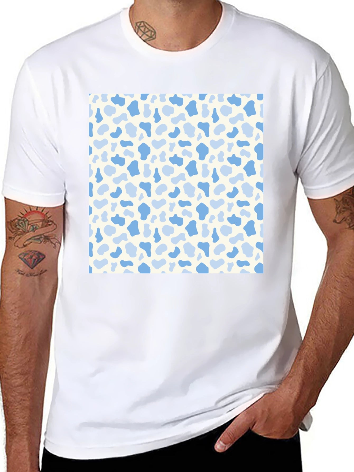 Patterned Graphic Tee - Casual Black T-Shirt