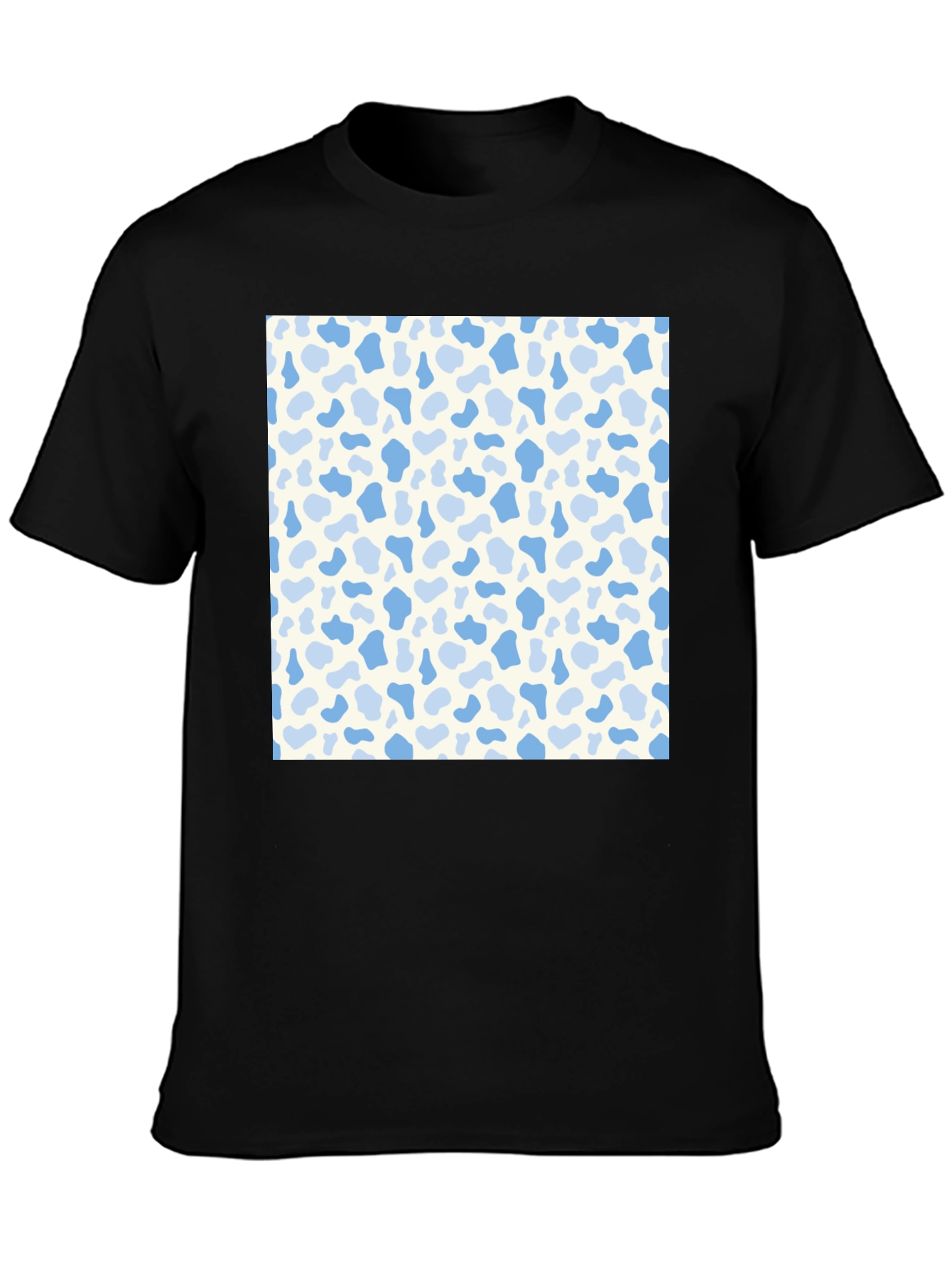 Patterned Graphic Tee - Casual Black T-Shirt
