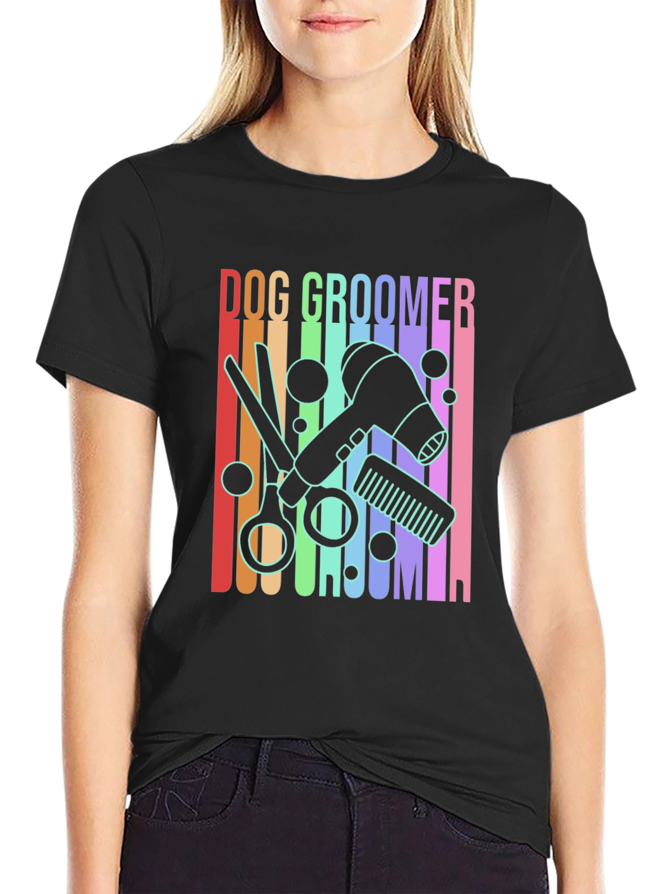 Dog Groomer Graphic Tee - Unisex Black T-Shirt