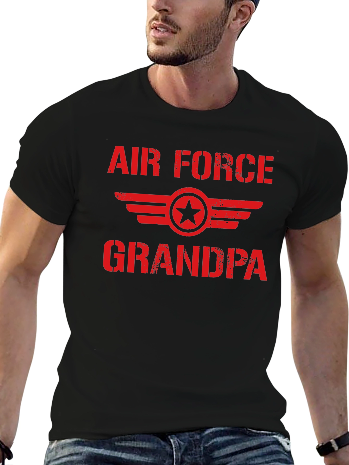 Air Force Grandpa Black T-Shirt - Military Pride
