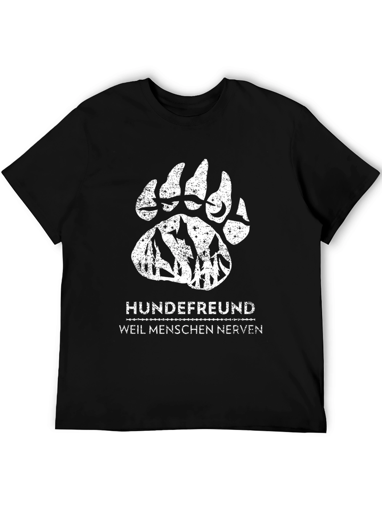 Dog Lovers T-Shirt - German Text Bear Paw Design