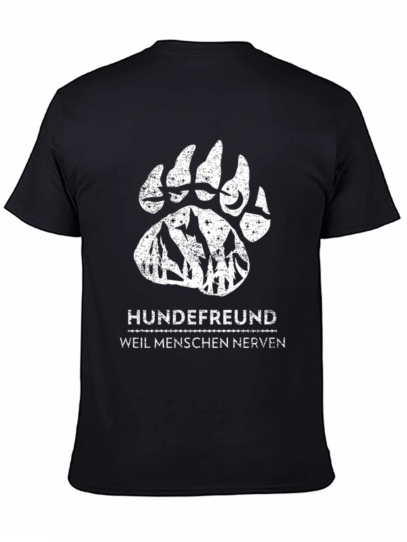 Dog Lovers T-Shirt - German Text Bear Paw Design