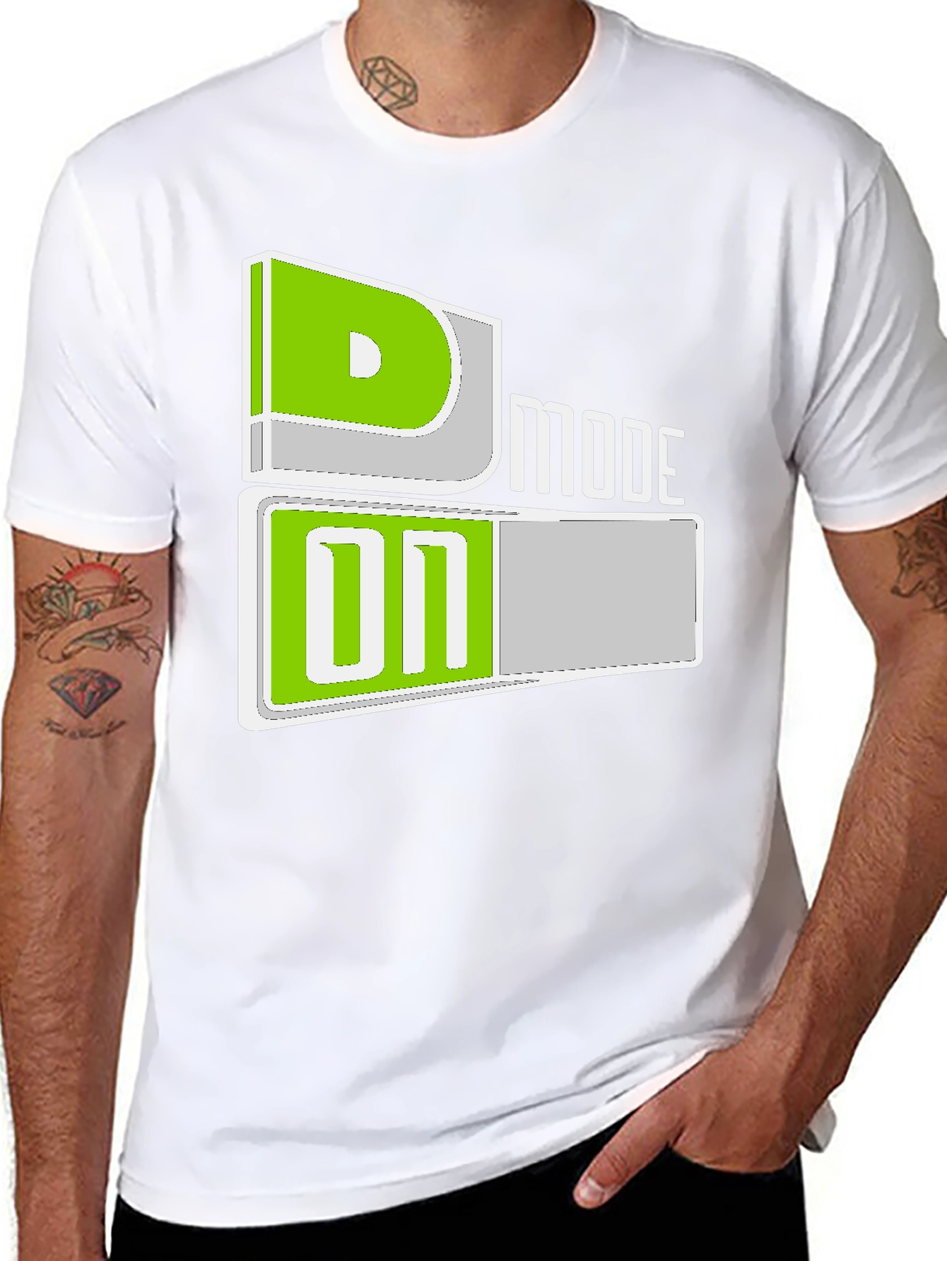 D Mode On Black T-Shirt