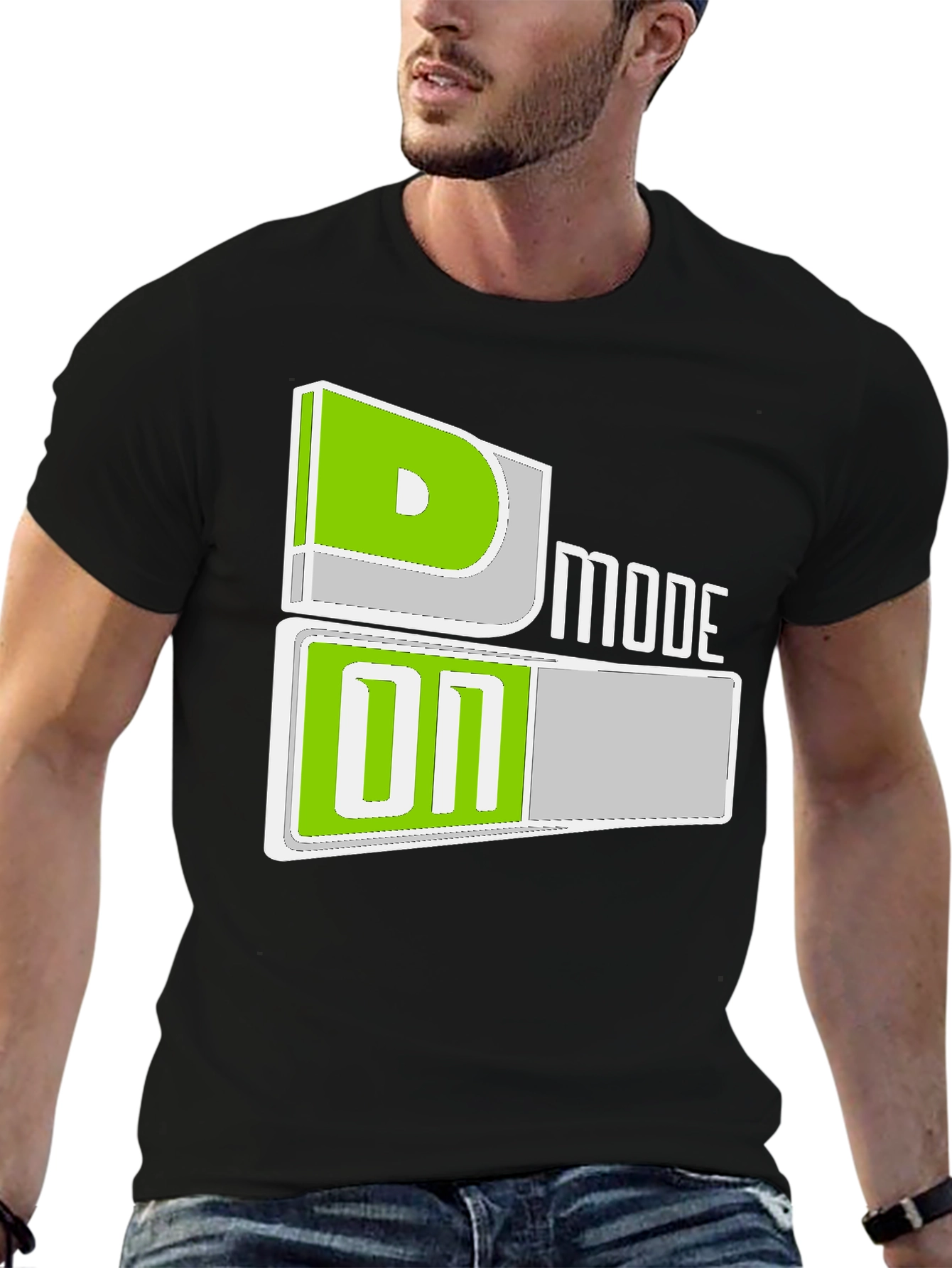 D Mode On Black T-Shirt