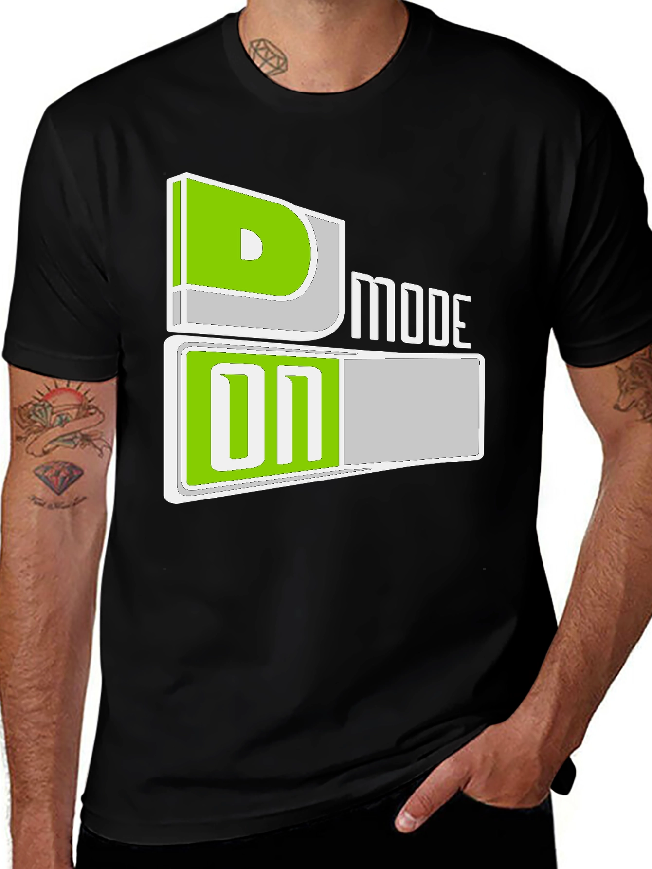 D Mode On Black T-Shirt