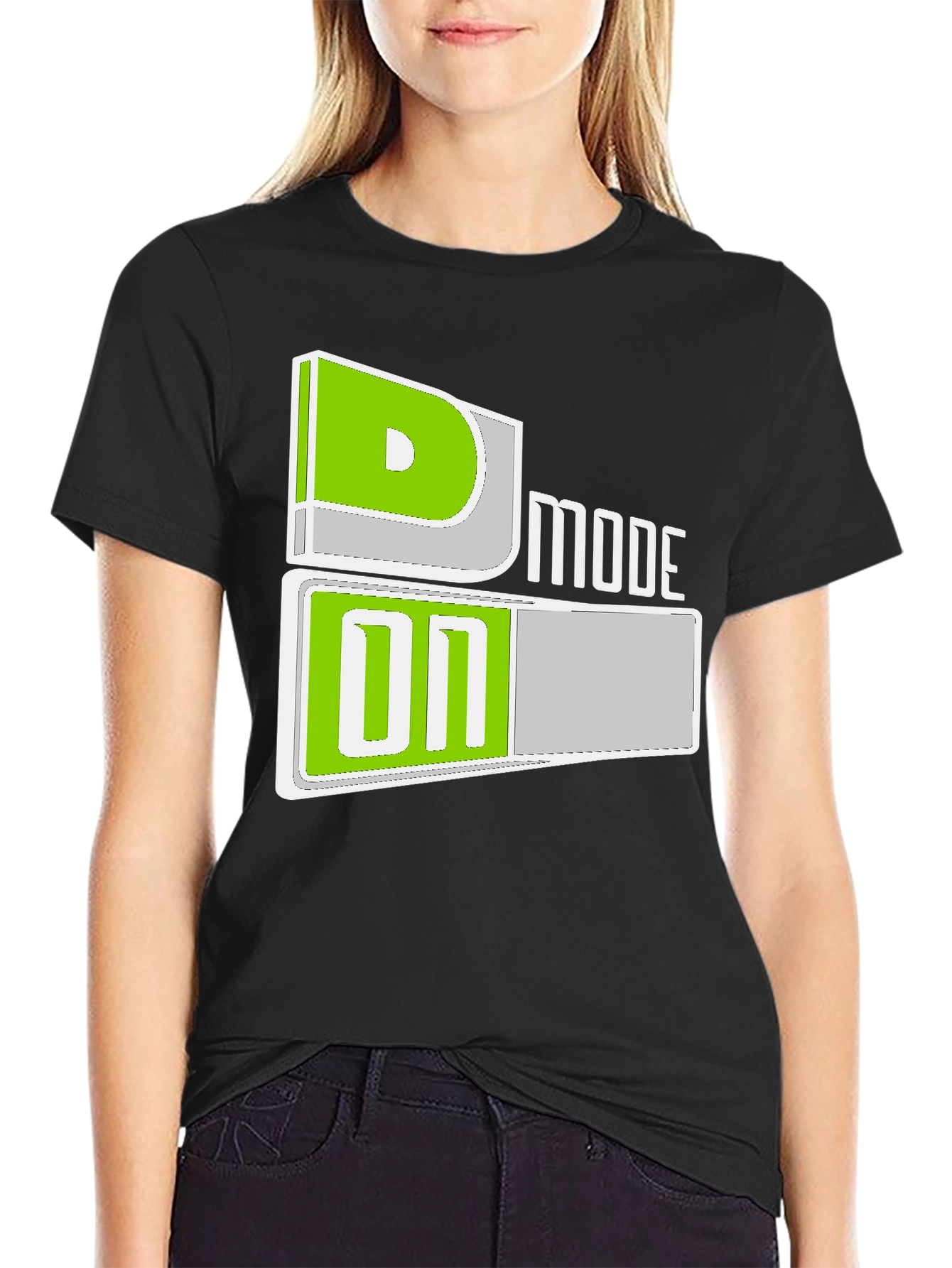 D Mode On Black T-Shirt