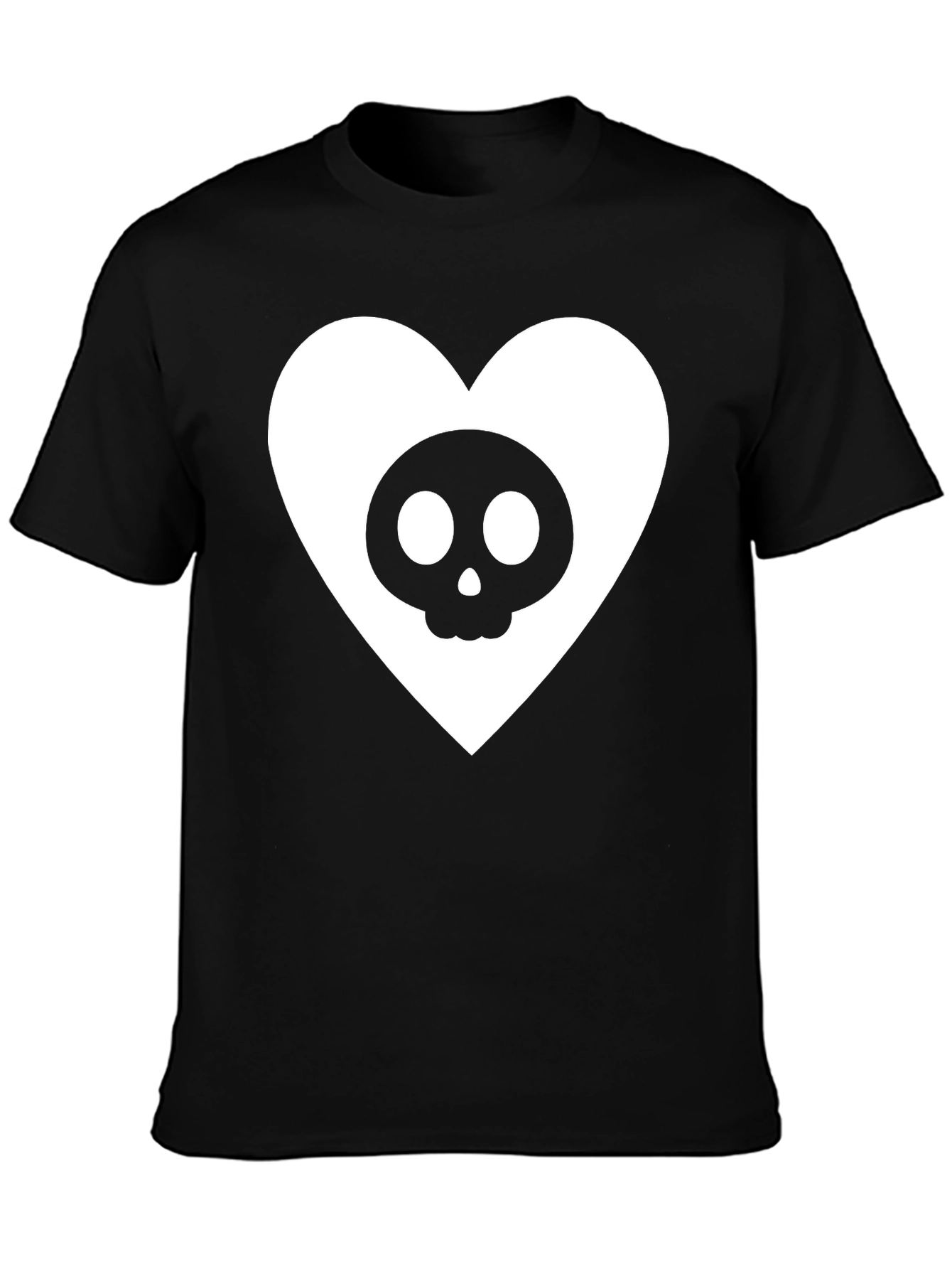 Skull Heart Graphic Tee - Black