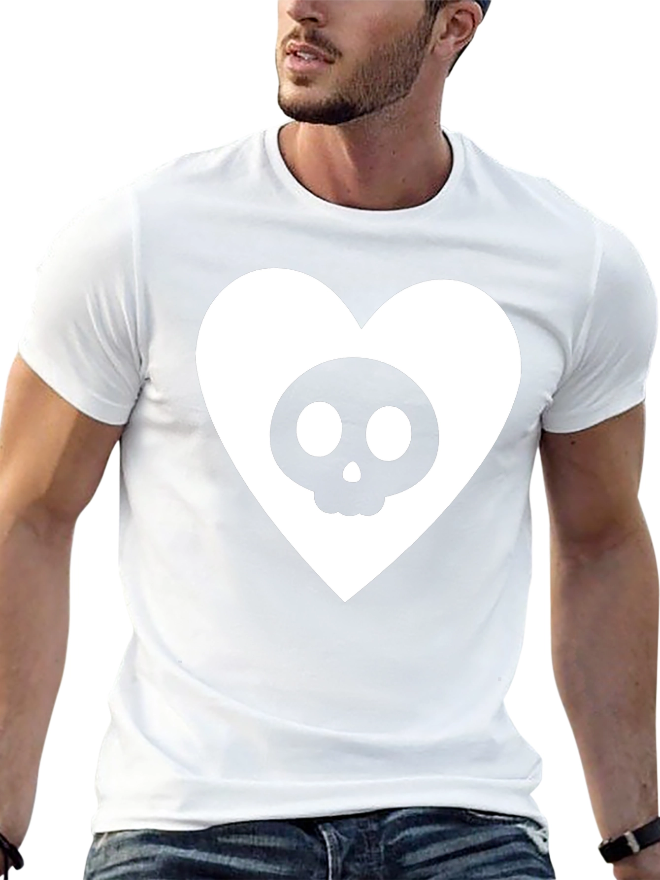 Skull Heart Graphic Tee - Black