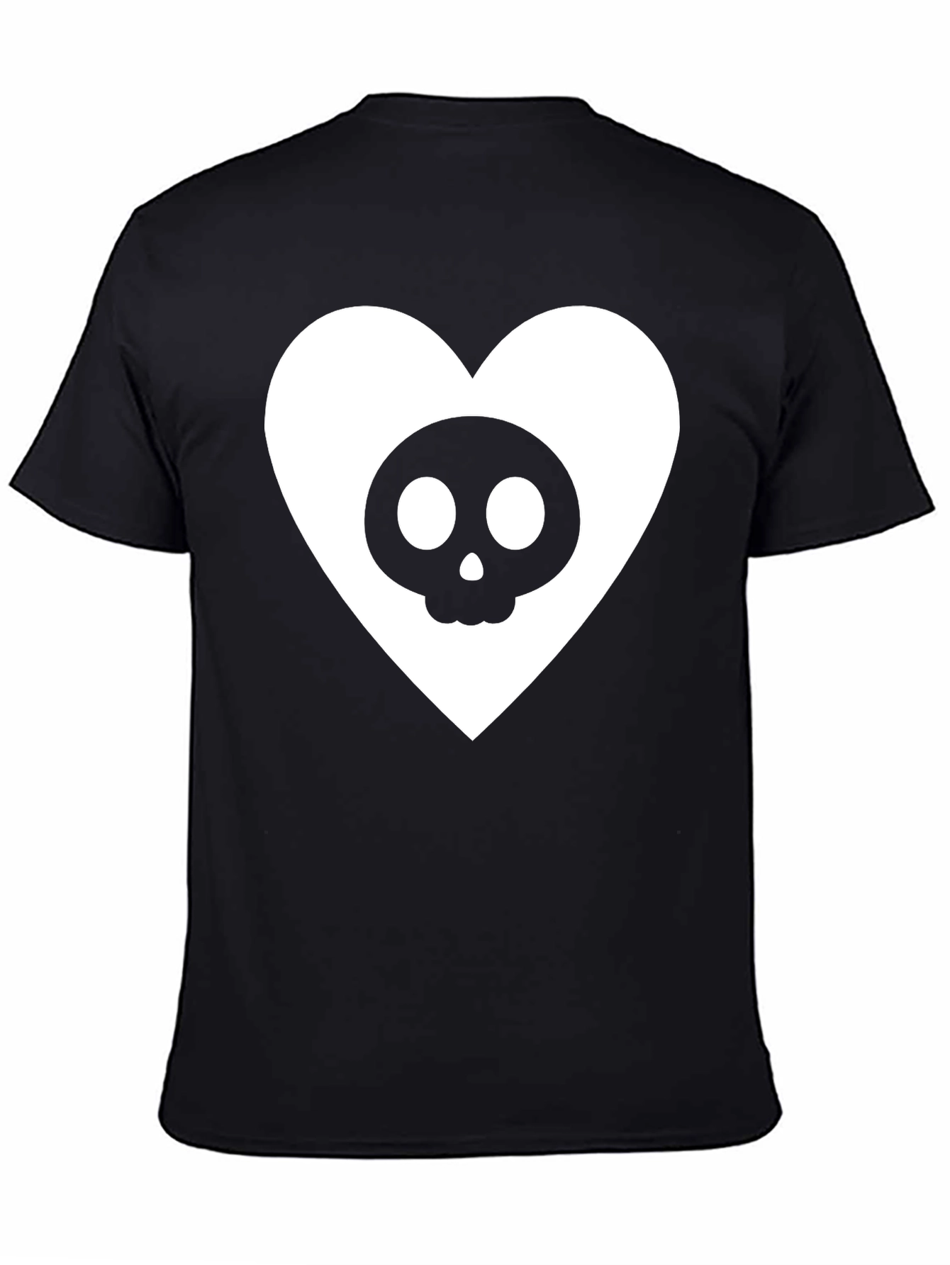 Skull Heart Graphic Tee - Black