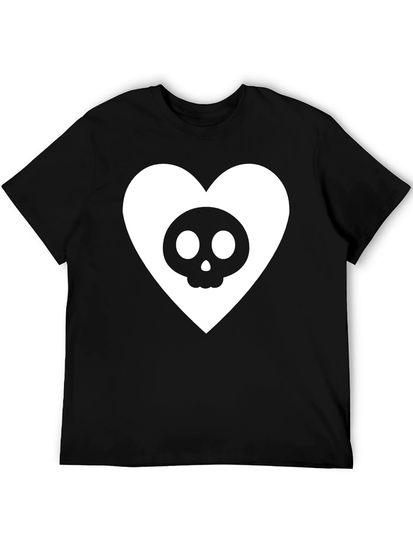 Skull Heart Graphic Tee - Black